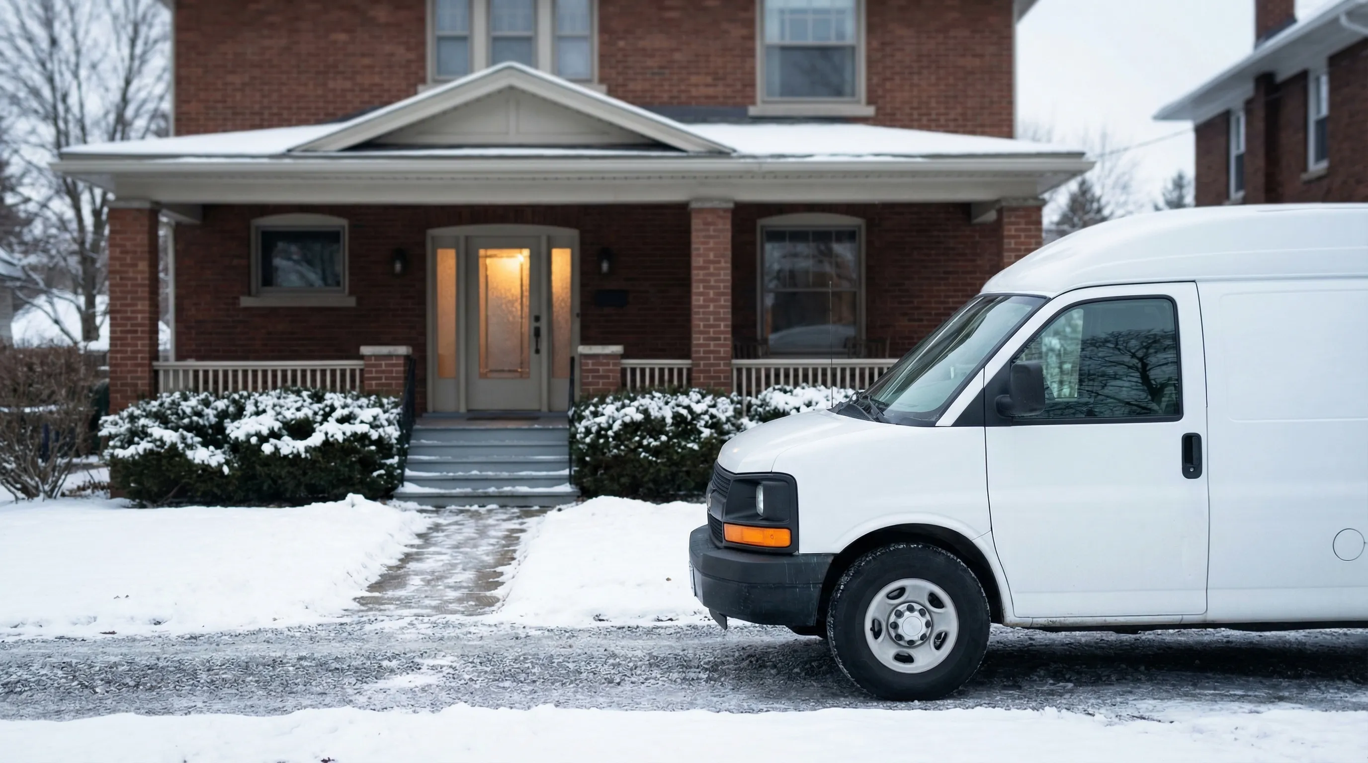 Licensed plumber working on supply line repair in an older pre-war home basement in Syracuse, NY