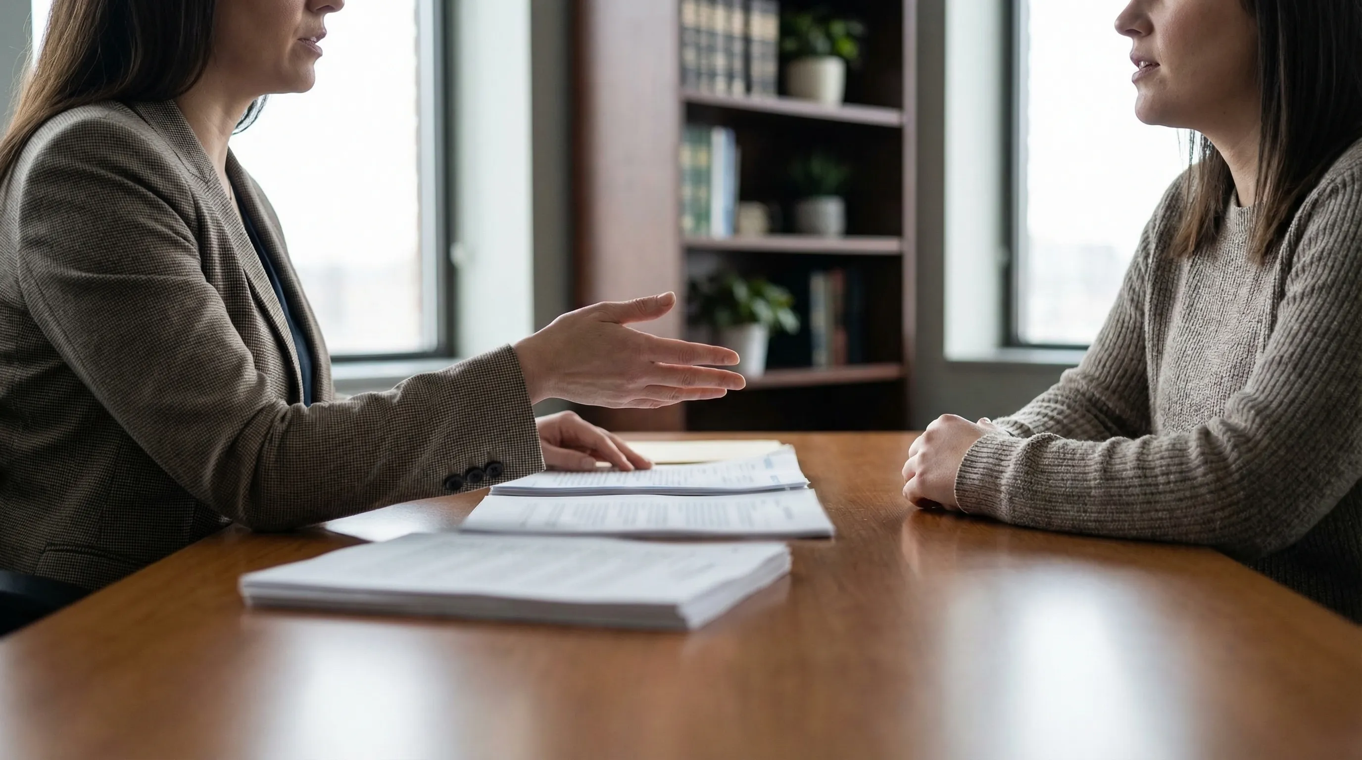 Professional law office exterior in Syracuse, NY — brick facade, attorney signage, Central New York setting