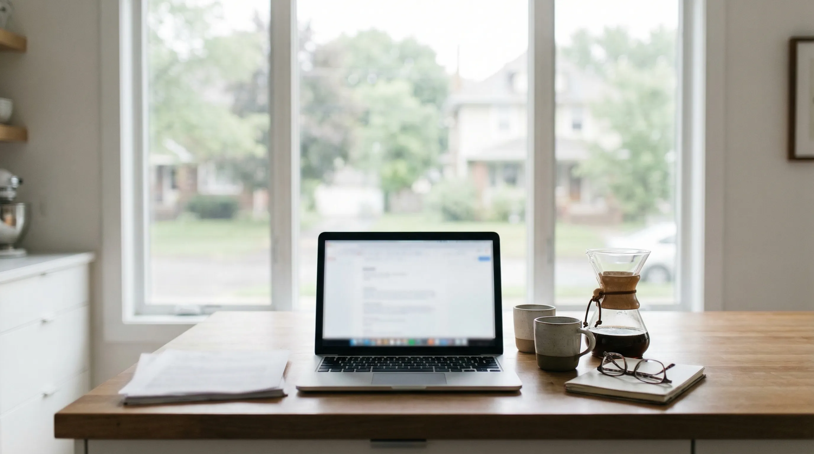 Real estate agent reviewing home listings with clients in a modern Syracuse, NY home interior