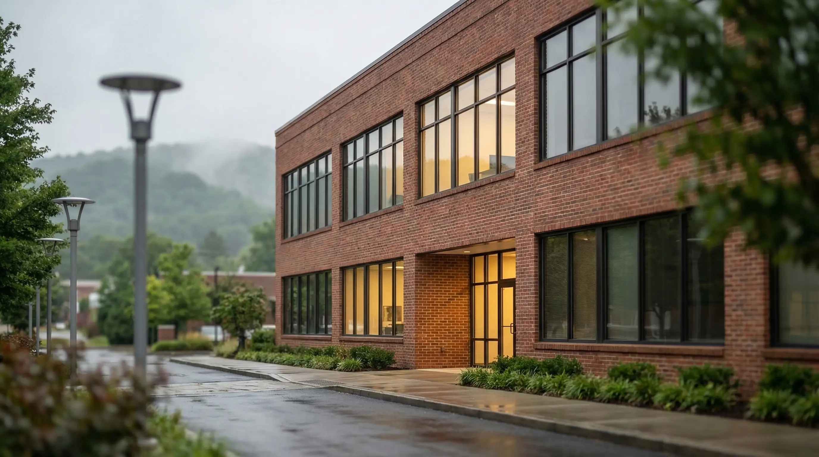 Professional law office interior in downtown Eugene, OR with Oregon bar certificate visible on wall