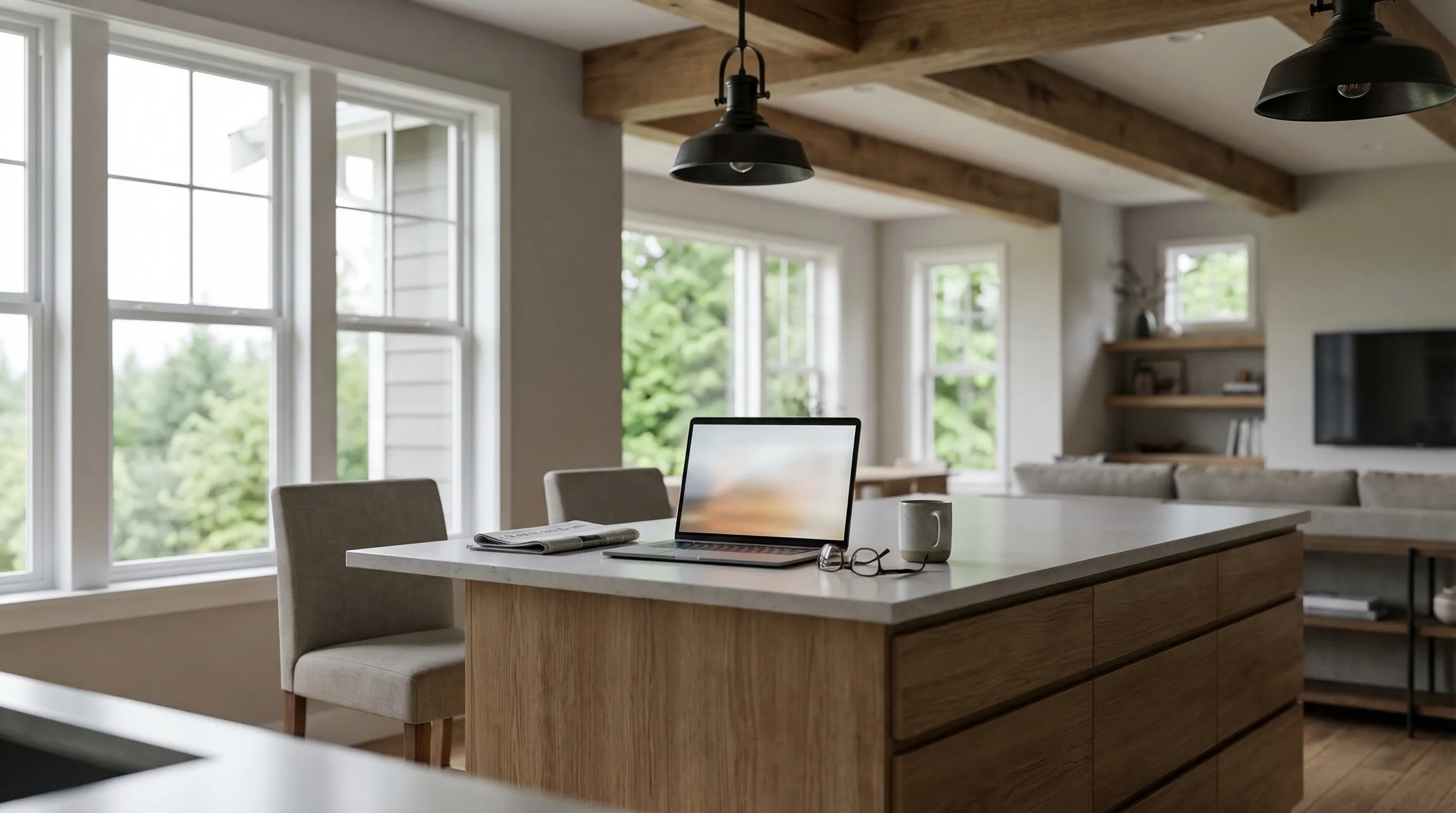 Real estate agent showing a Craftsman-style home to buyers in Tacoma, WA