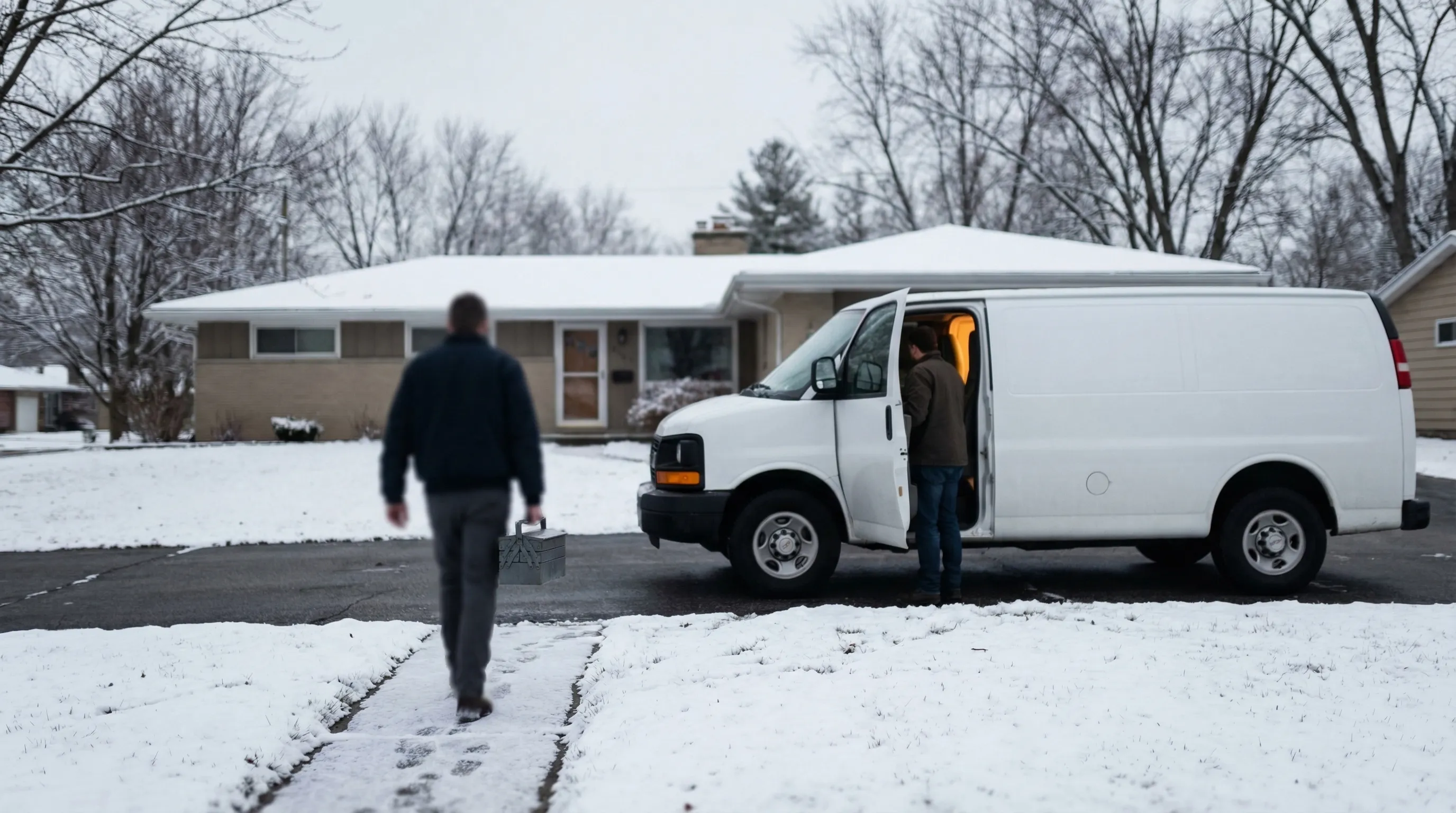 Licensed plumber repairing water heater in a Fort Wayne, IN residential utility room