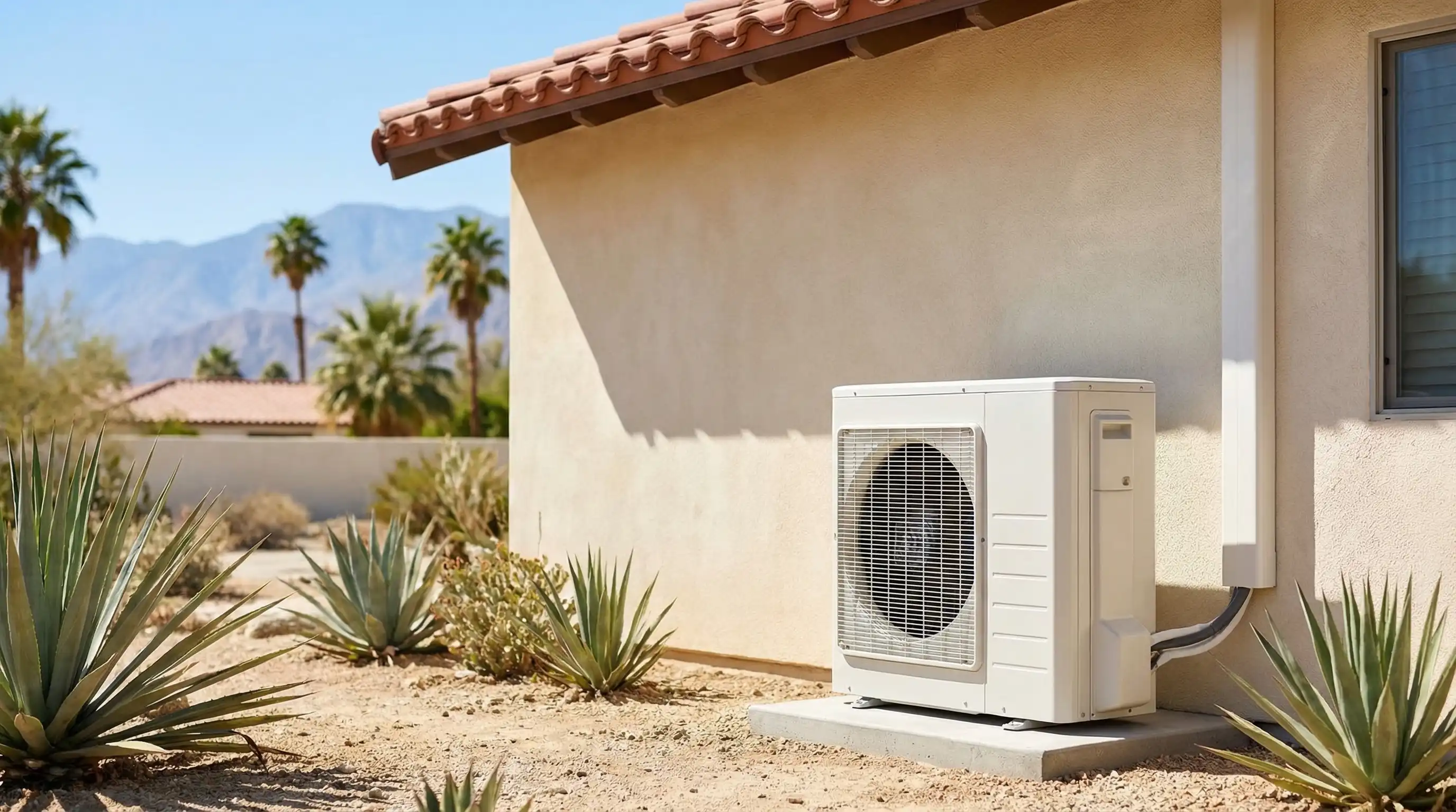 Professional HVAC technician servicing an air conditioning system in a Riverside, CA home