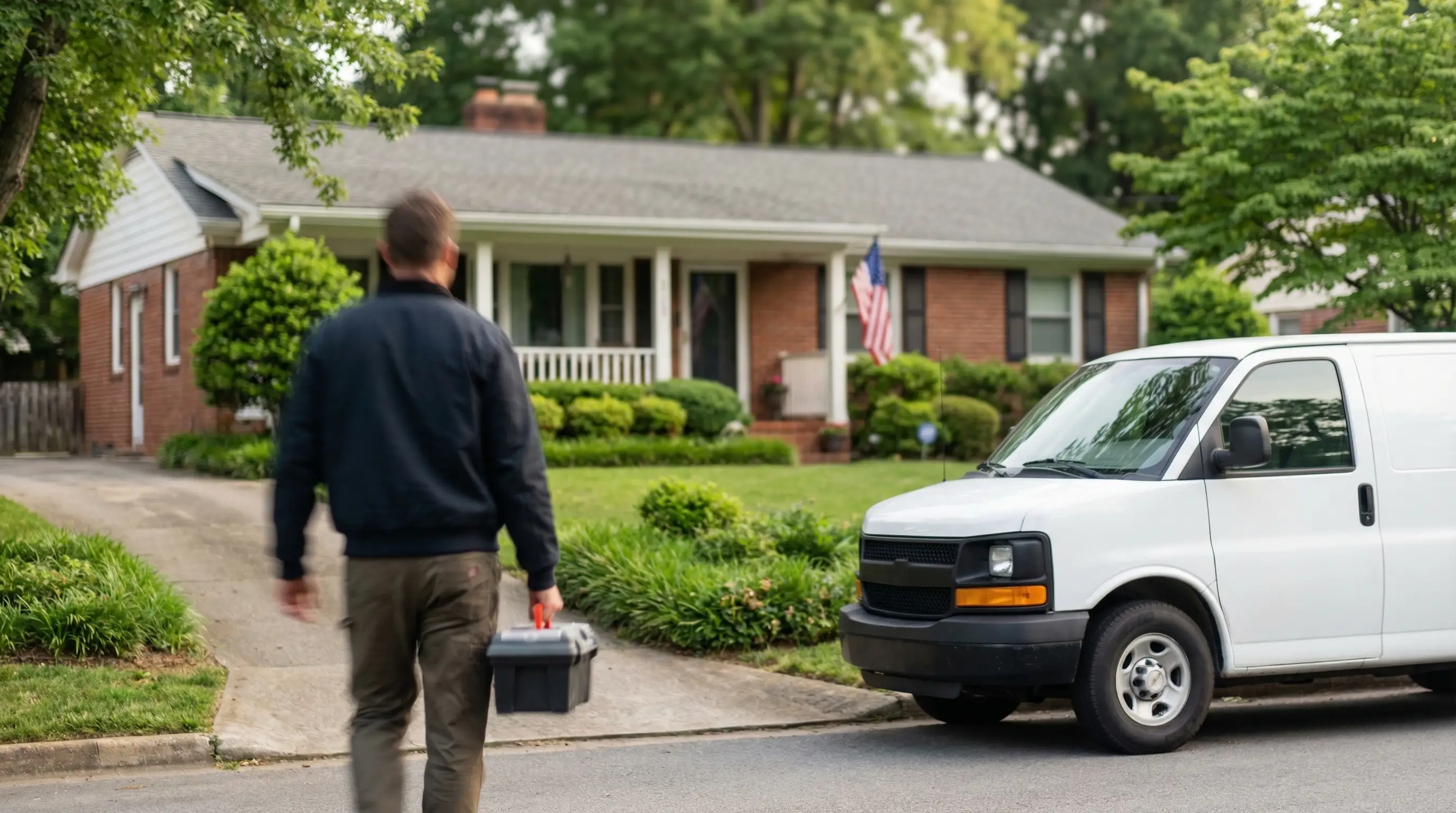 Professional plumber connecting PEX water supply lines beneath bathroom vanity in Huntsville, AL home