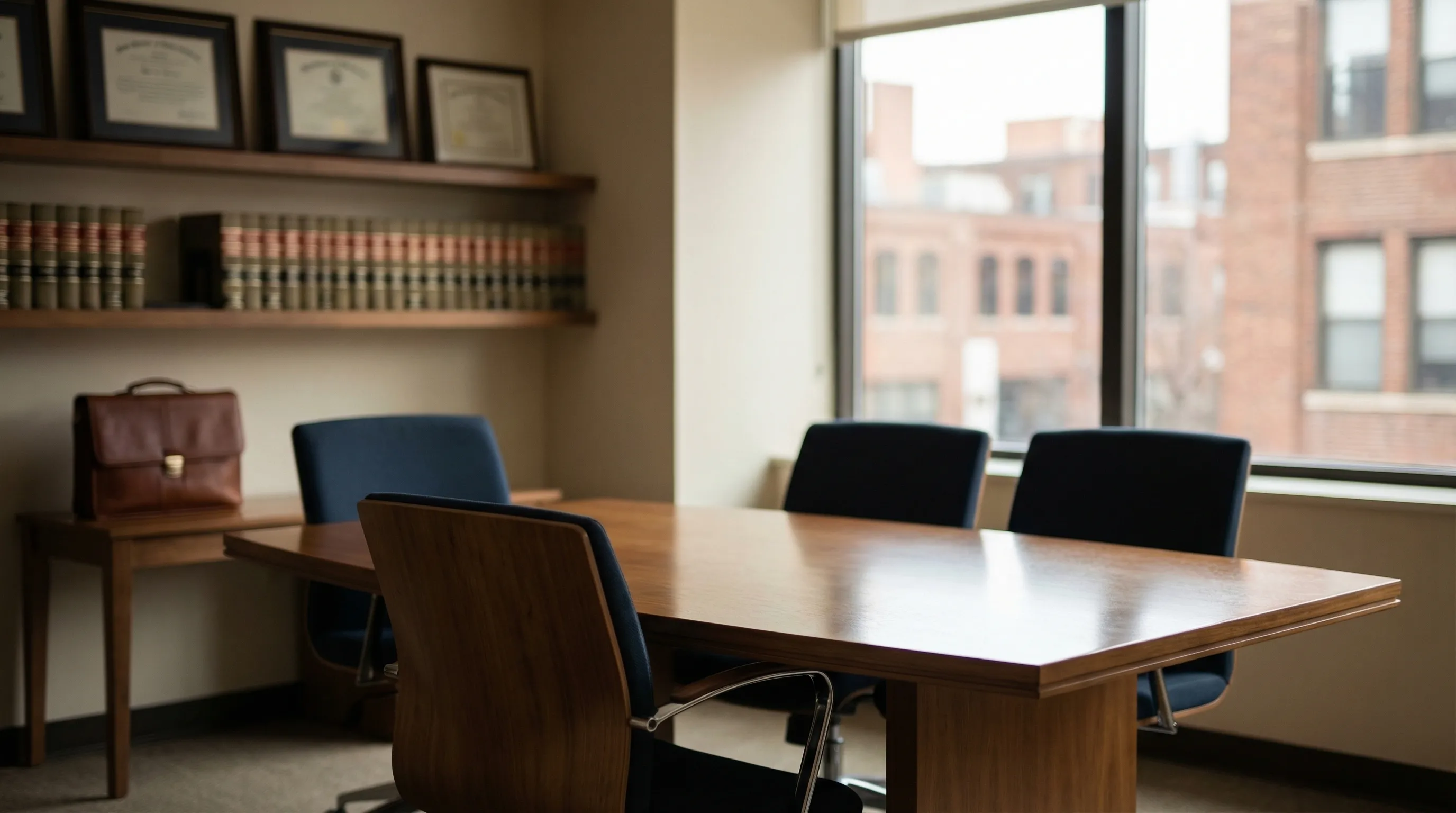 Professional law office consultation room for legal services in Huntsville, AL