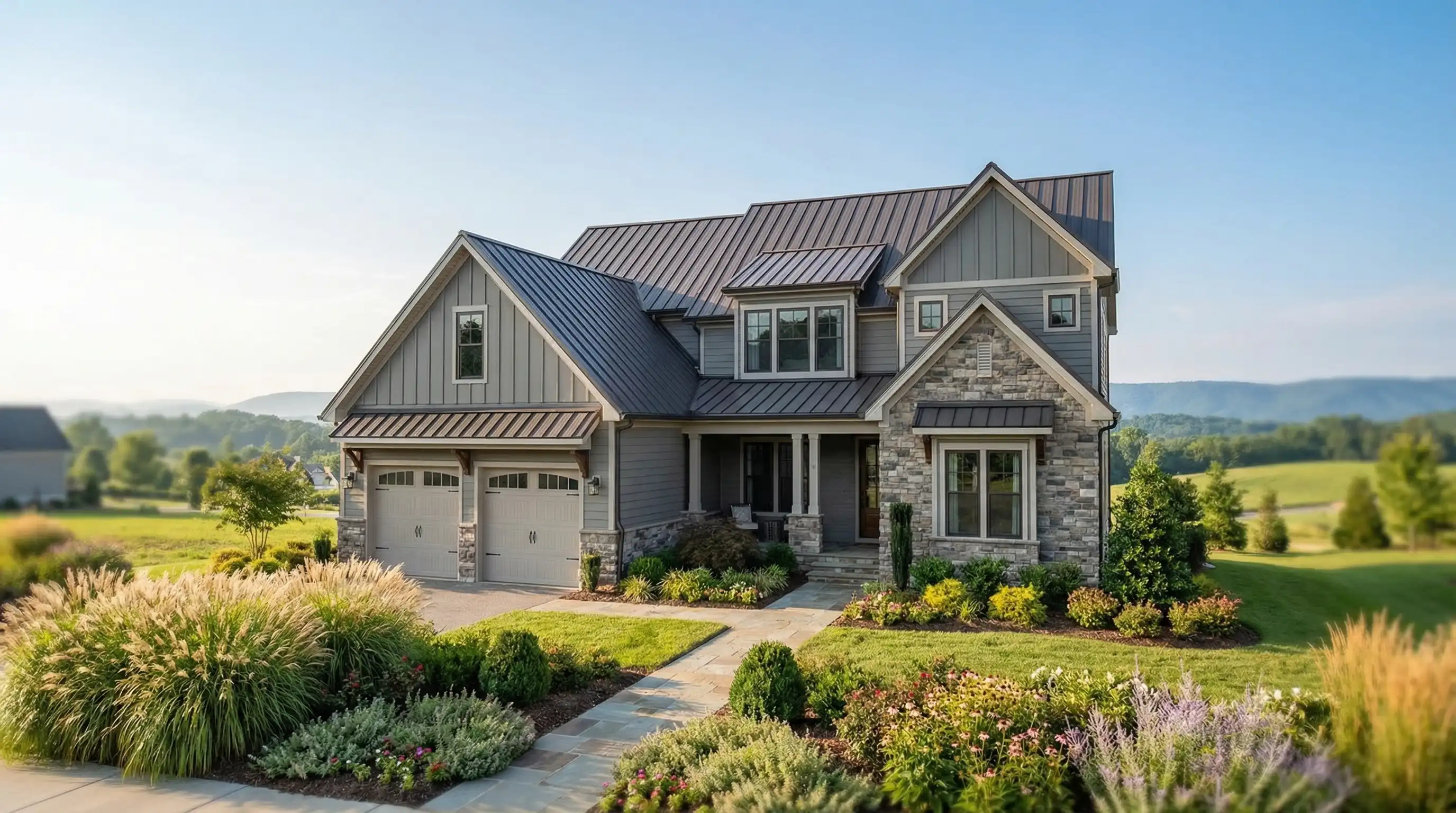 Professional real estate agent with clients at a new home in Huntsville, AL