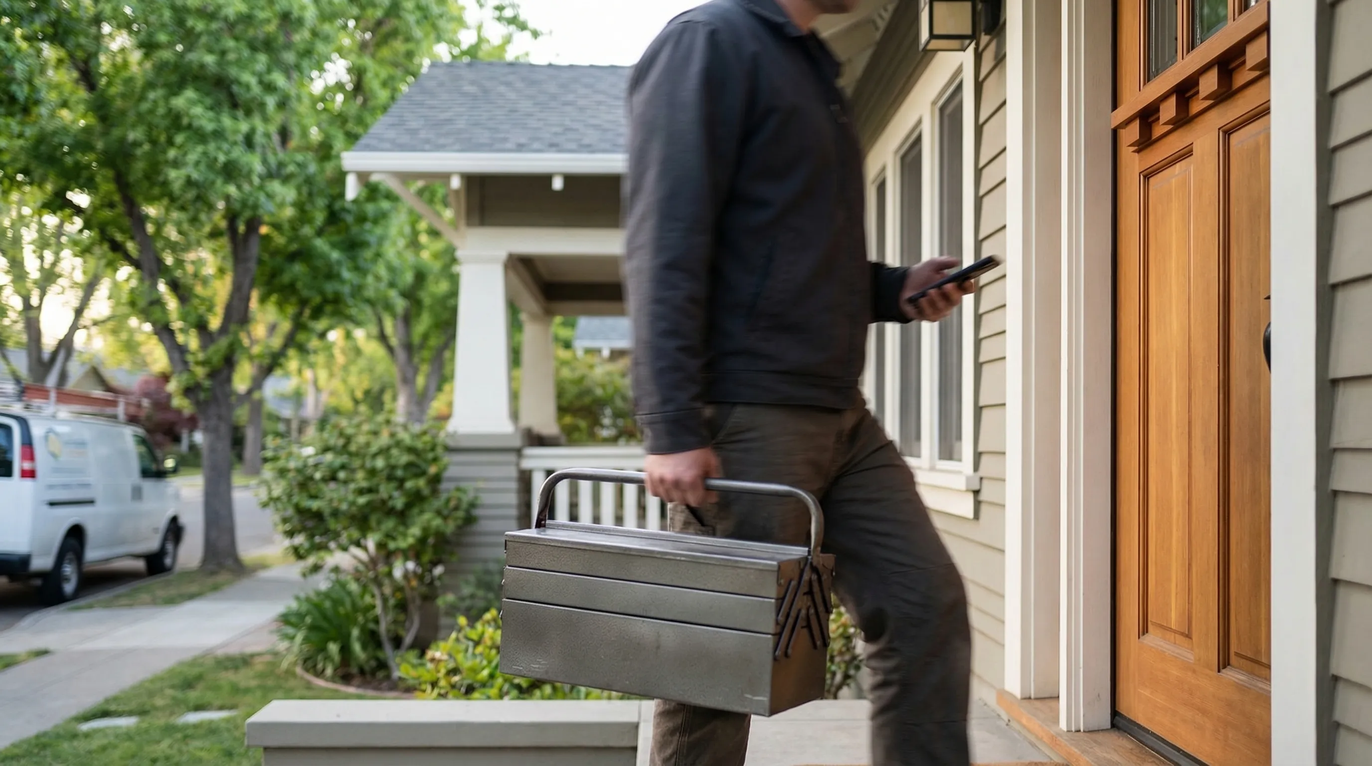 Professional plumber repairing pipe under kitchen sink in residential home in San Jose, CA