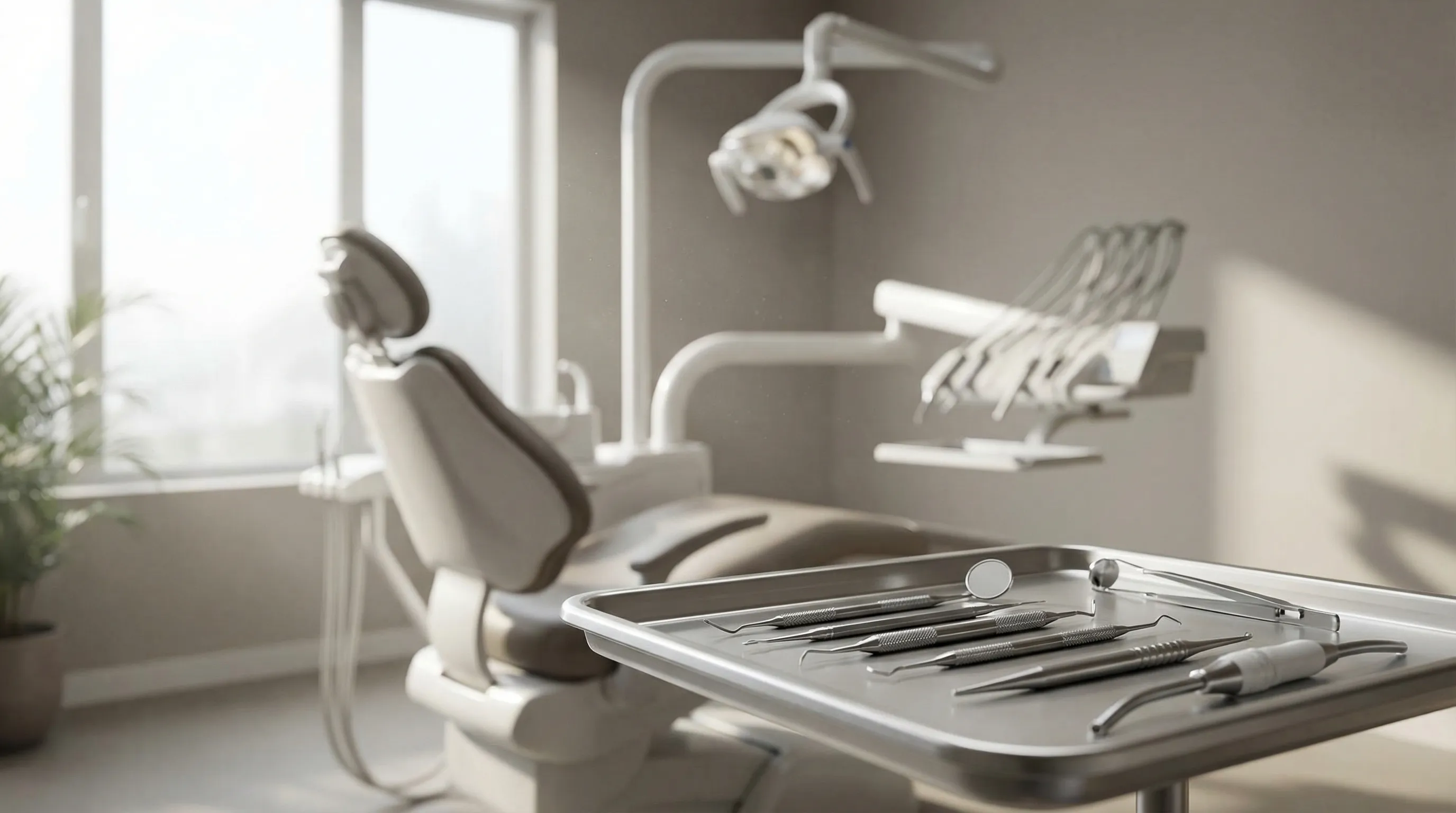 Dental hygienist performing a professional cleaning for a patient at a modern dental practice in Fremont, CA