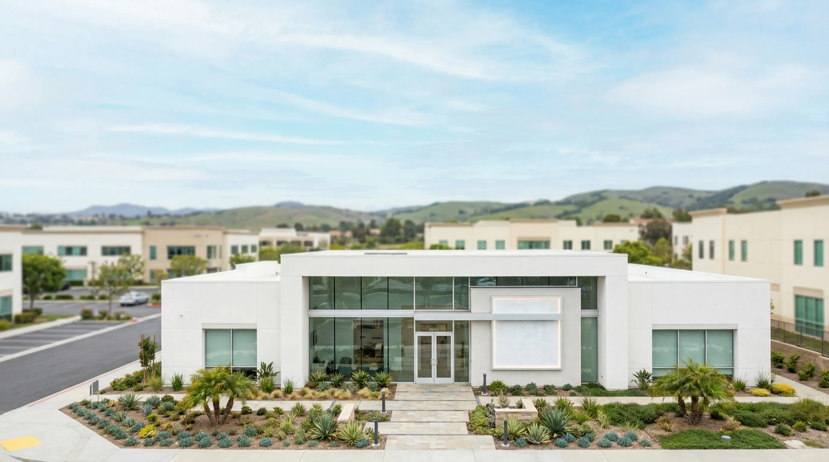 Modern dental treatment room in an Irvine, CA private dental practice with dentist and patient