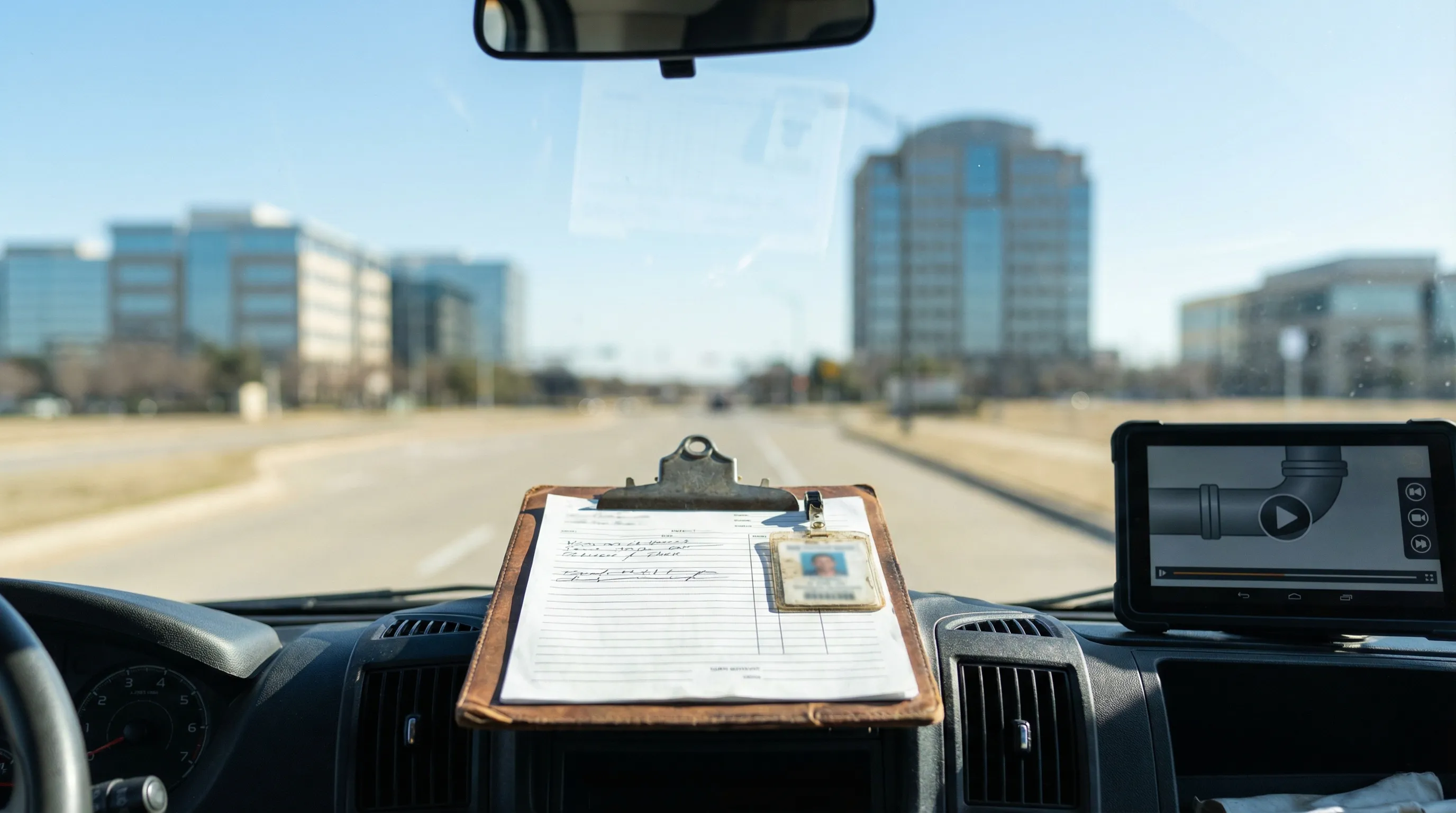 Licensed plumber repairing a slab leak under a kitchen floor in a suburban Irving, TX home