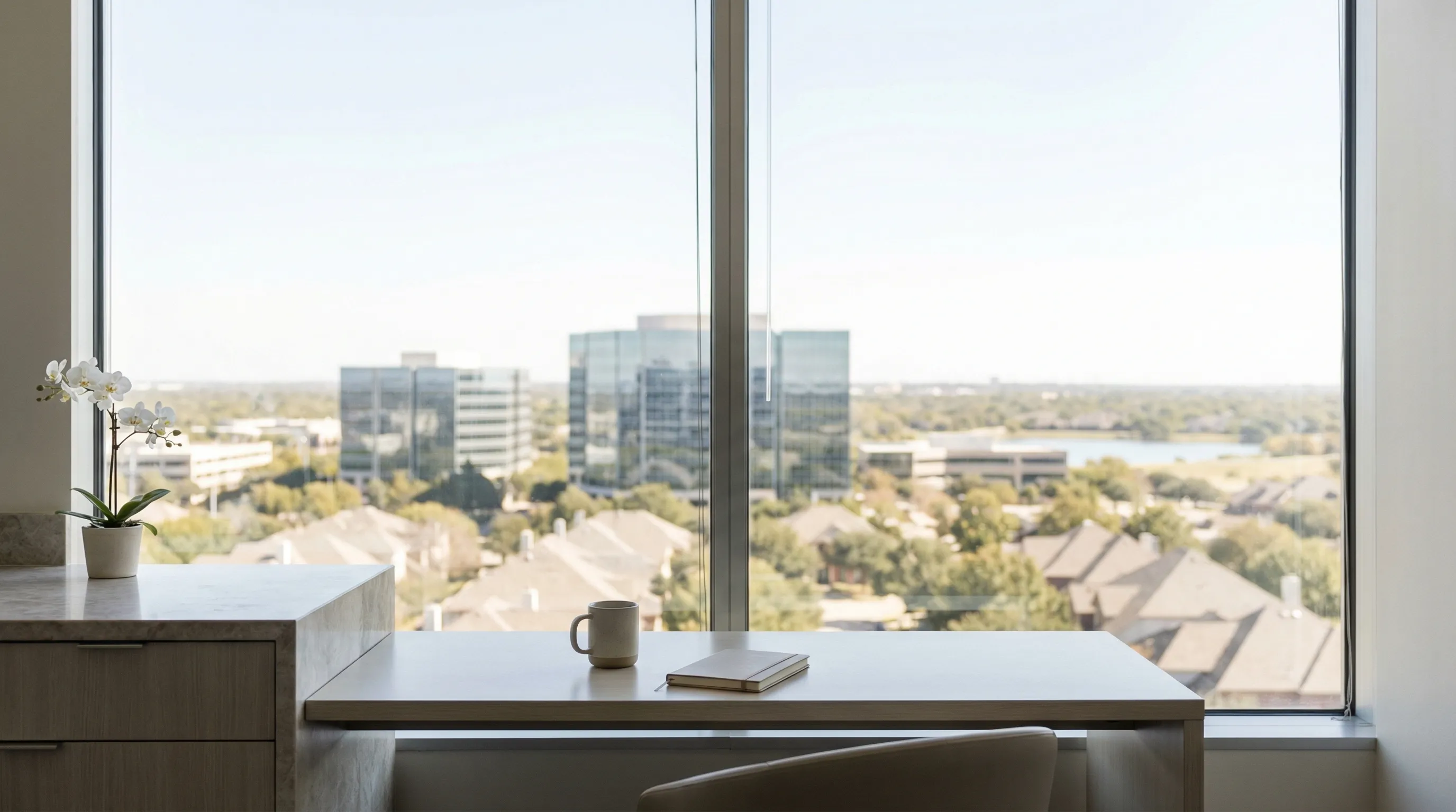 Luxury MedSpa treatment room with aesthetician and client in Irving TX, serving Las Colinas corporate professionals