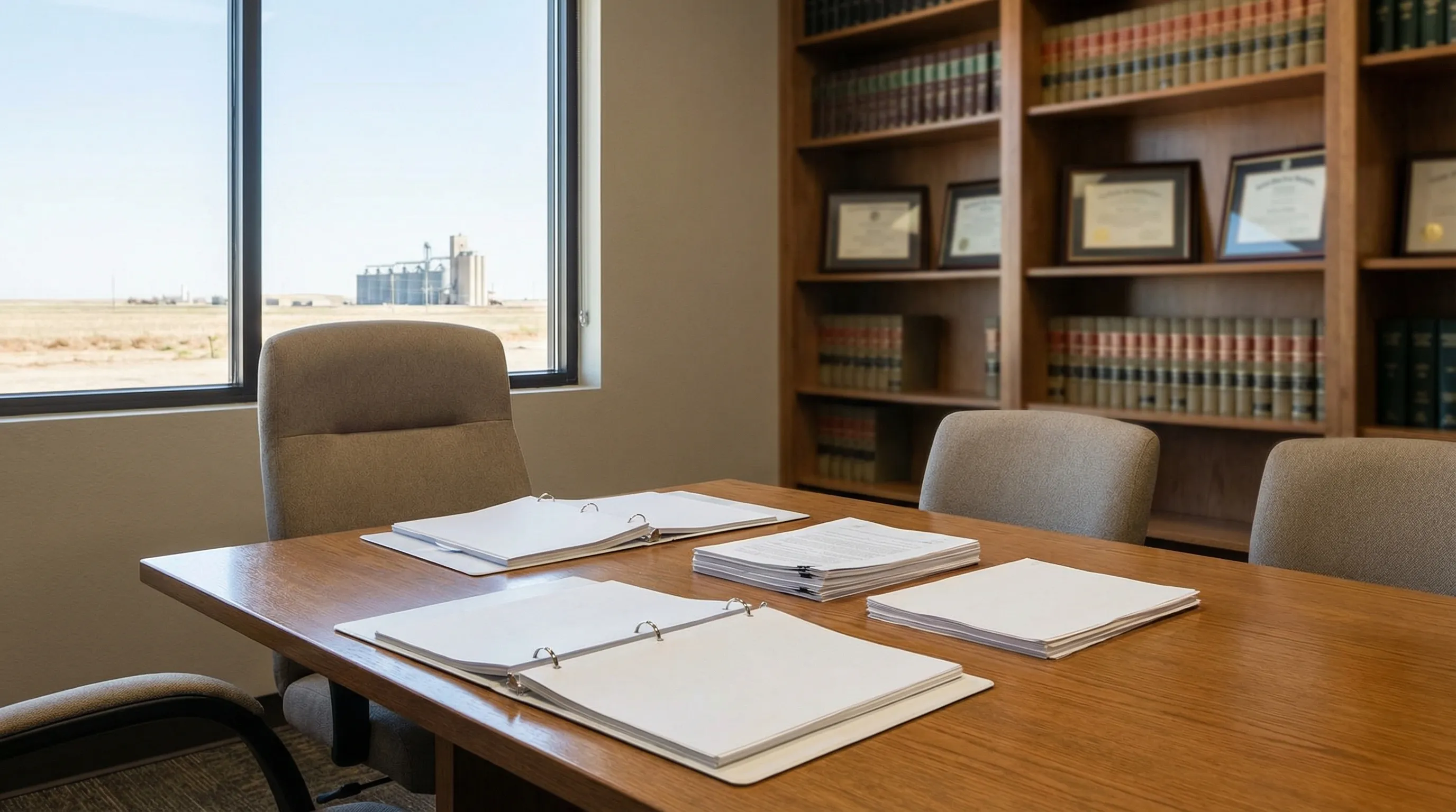 Professional law office consultation room for legal services in Lubbock, TX