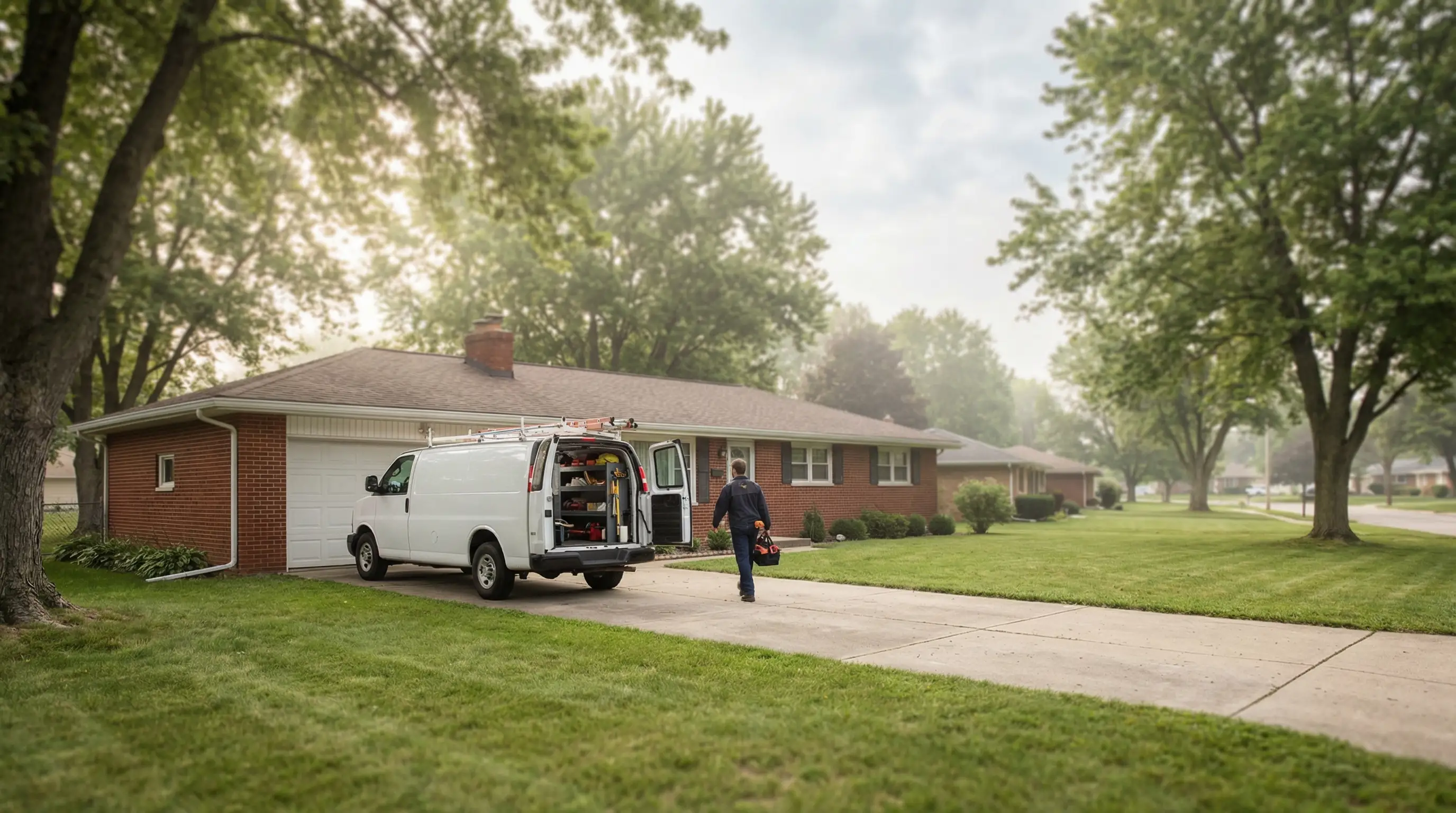 Licensed plumber installing a new water heater in a utility room of a Chesapeake, VA home