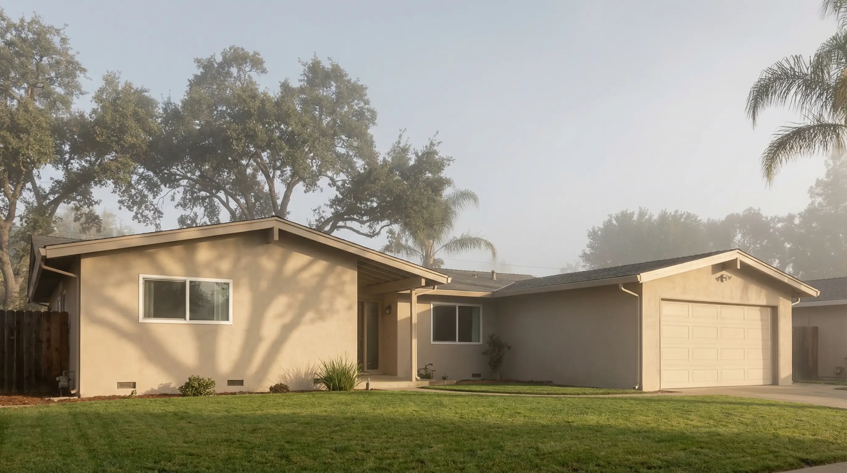 Real estate agent reviewing property listings with clients at kitchen table in a Modesto, CA home