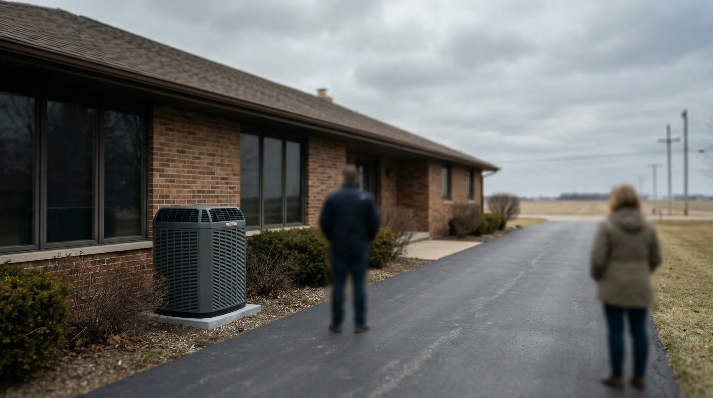 Professional HVAC technician servicing a high-efficiency furnace unit in a Des Moines, IA residential home