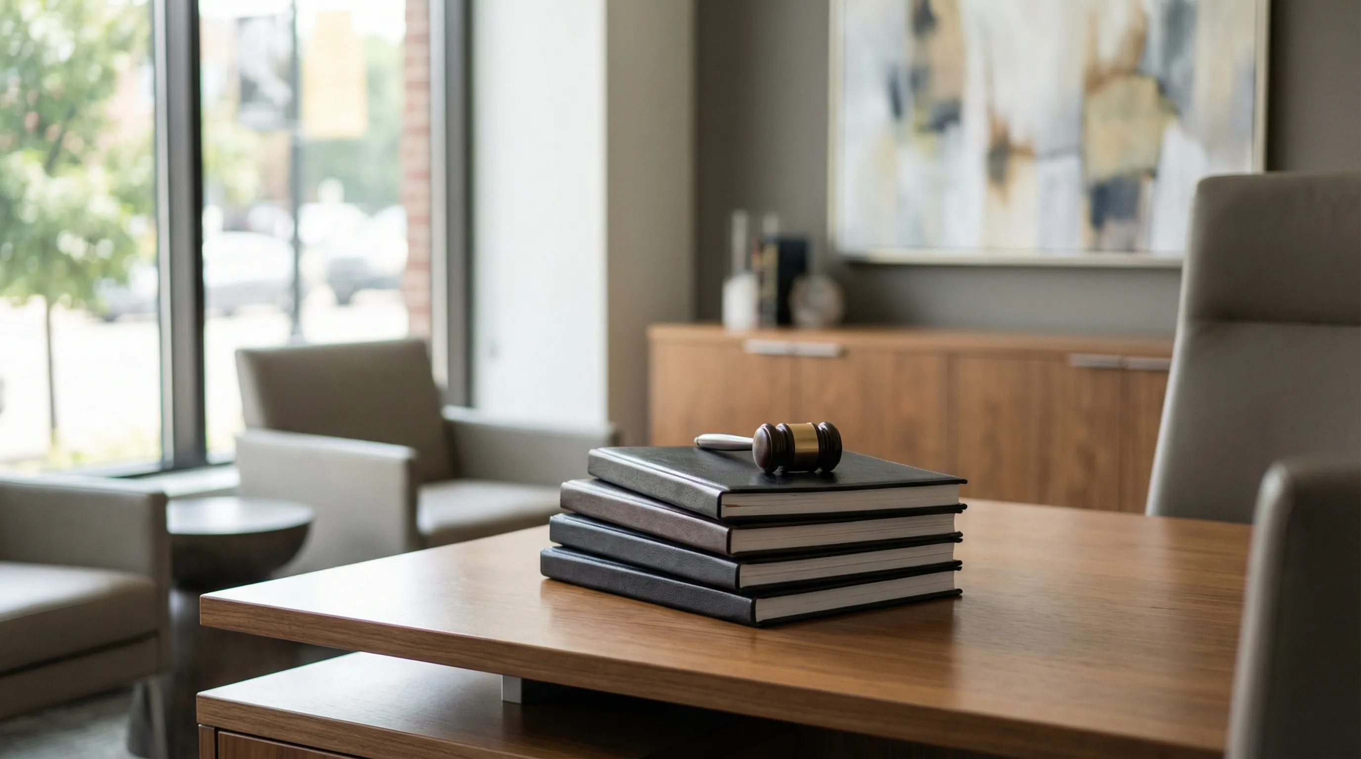 Personal injury attorney consulting with a client couple in a professional Des Moines, IA law office