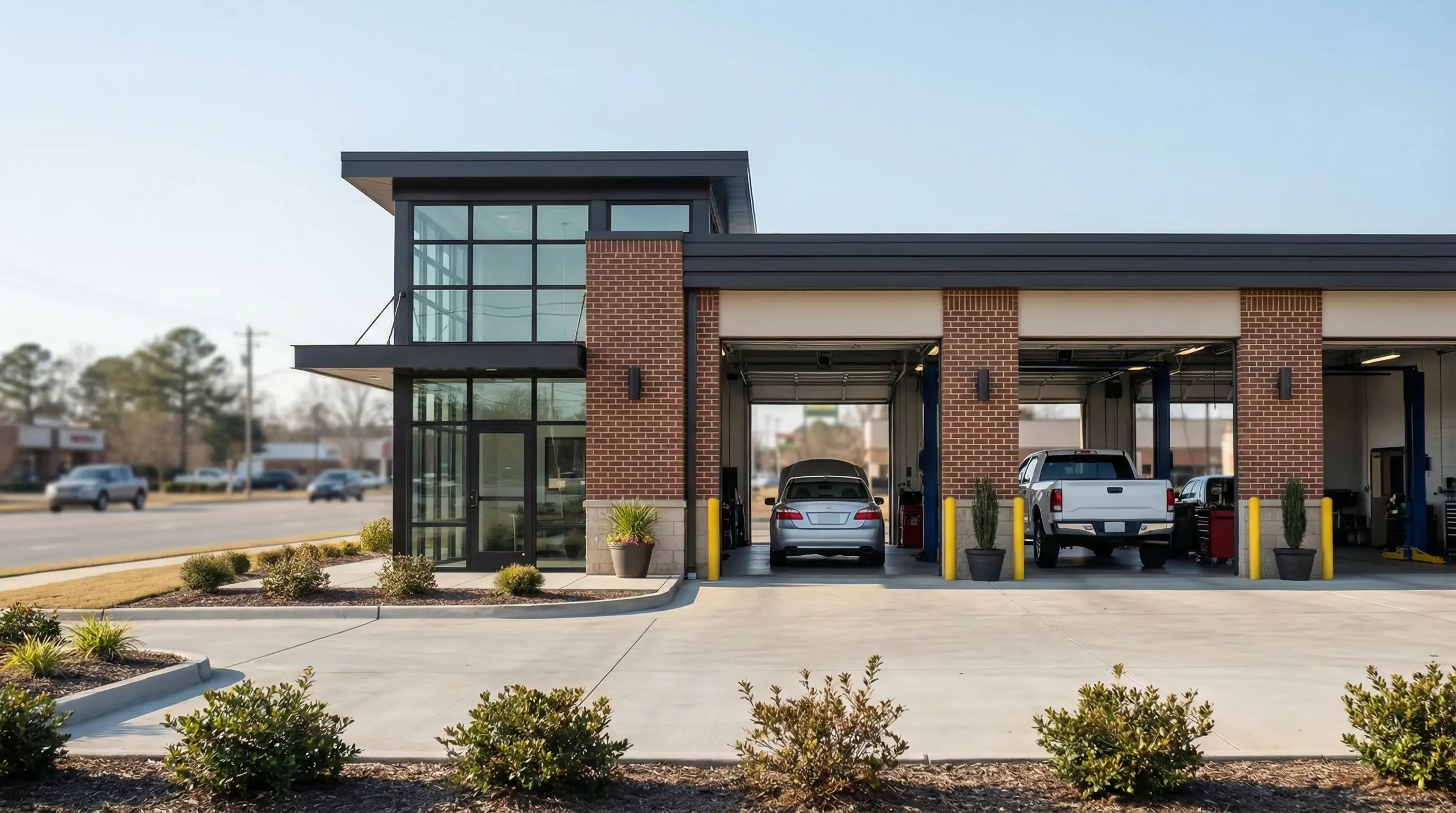 ASE certified mechanic performing vehicle inspection at an independent auto repair shop in Fayetteville, NC near Fort Liberty