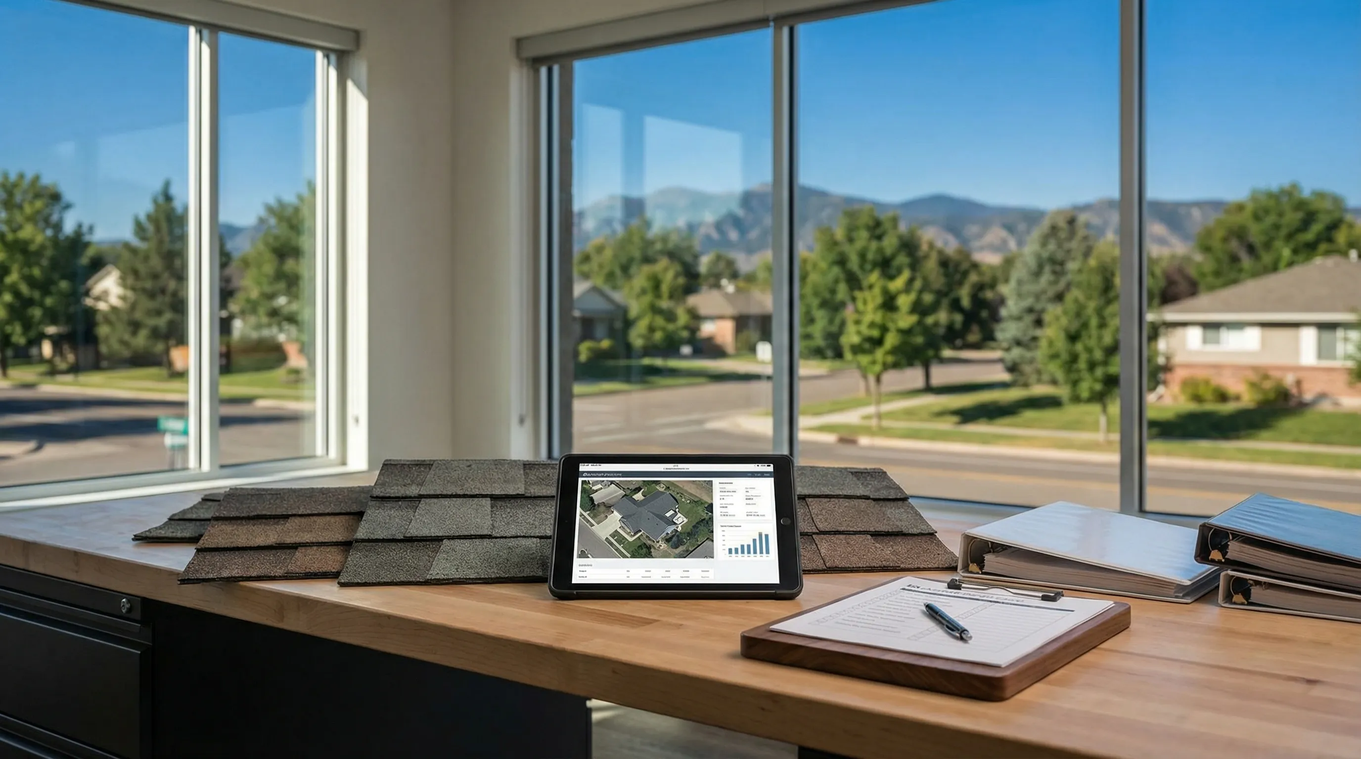 Professional roofing contractor workspace for roofing businesses in Fort Collins, CO