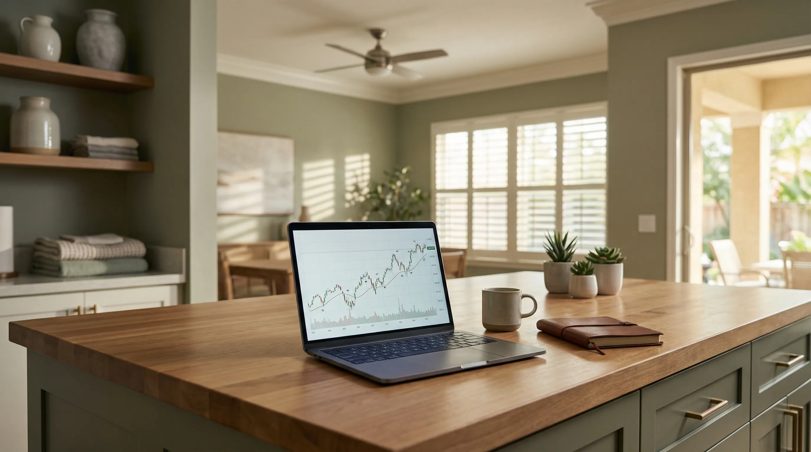 Real estate agent reviewing home listings with clients in a Mobile, AL neighborhood with Gulf Coast live oak trees