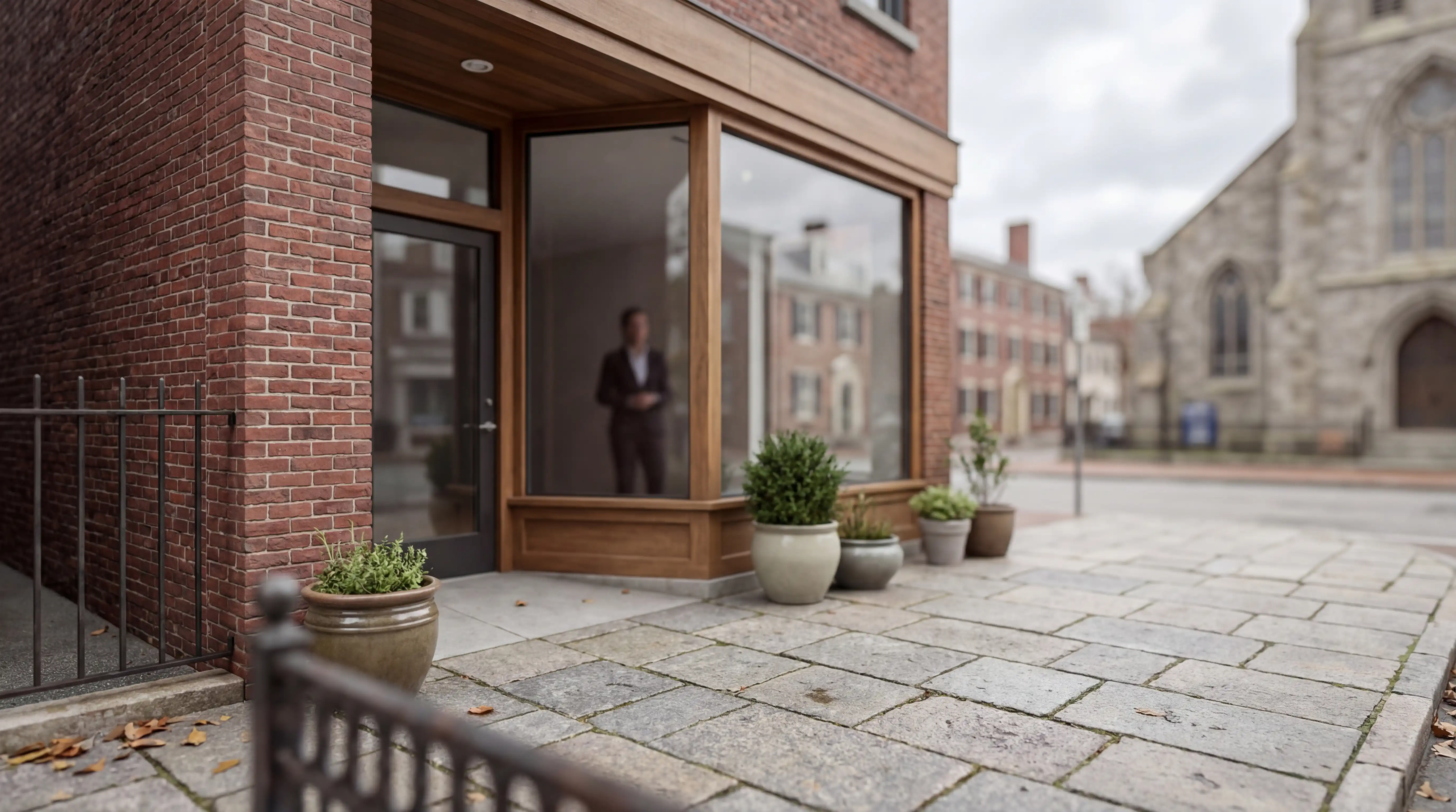 Professional CPA office consultation in downtown Providence RI, accountant and small business owner reviewing financial documents at a conference table
