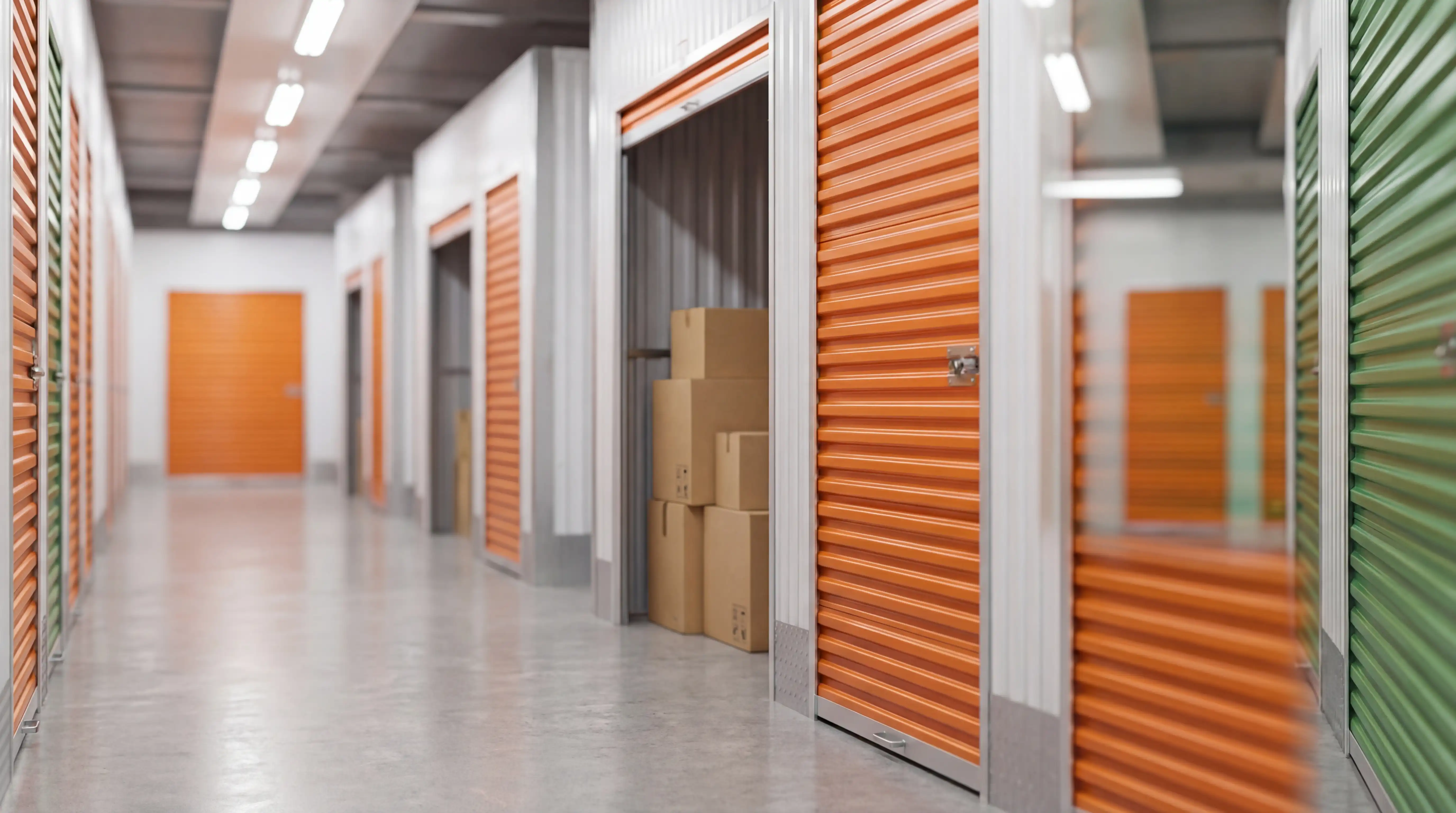 Professional movers in branded uniforms carrying furniture down the front stoop of a brick row house on a narrow residential street in Albany, NY