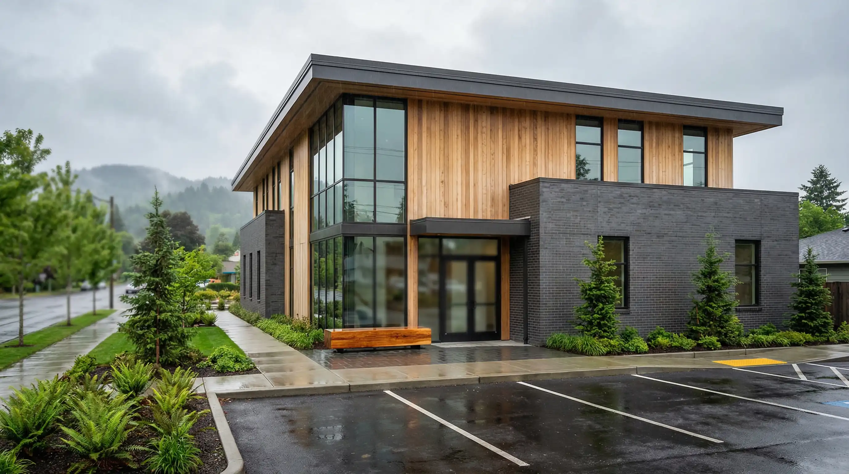 Modern dental office reception area in Salem, OR with clean professional decor and welcoming patient seating