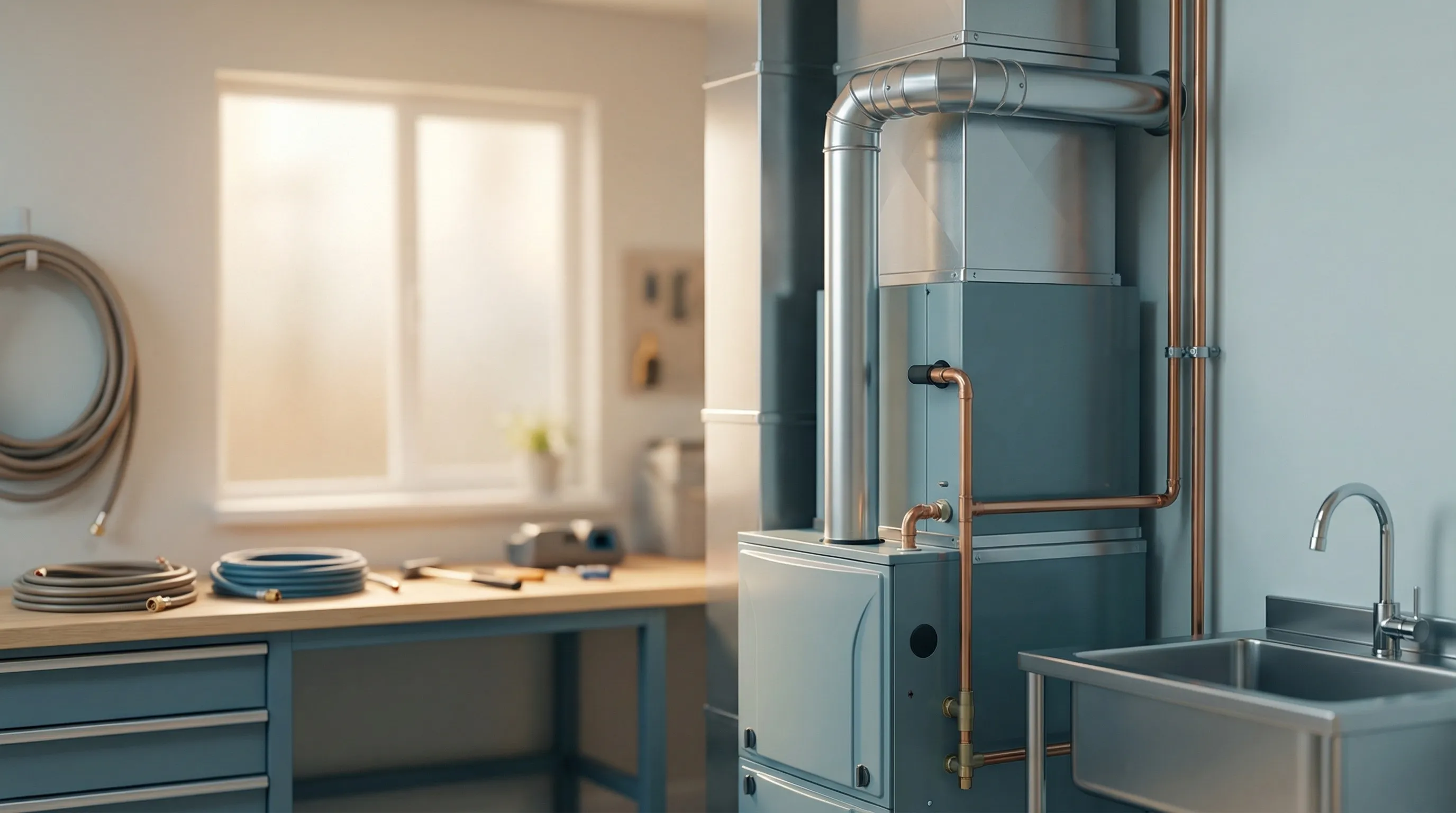 Professional HVAC technician servicing a central air conditioning unit outside a residential home in Springfield, MO