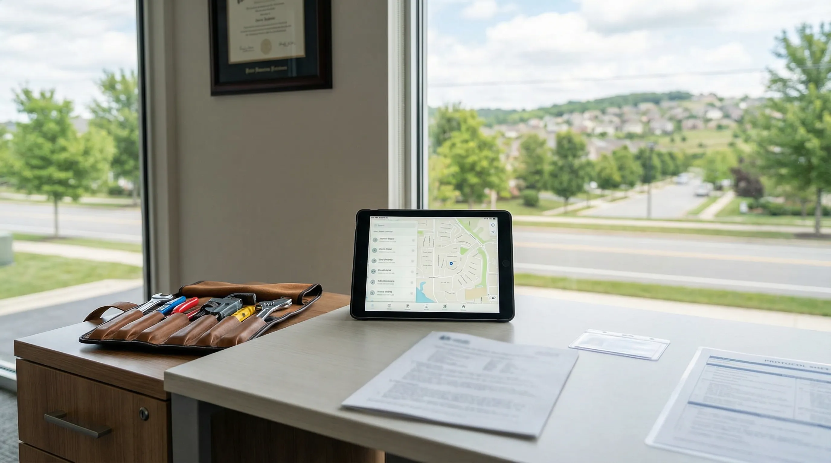 Licensed plumber repairing a water line in a Clarksville, TN residential home