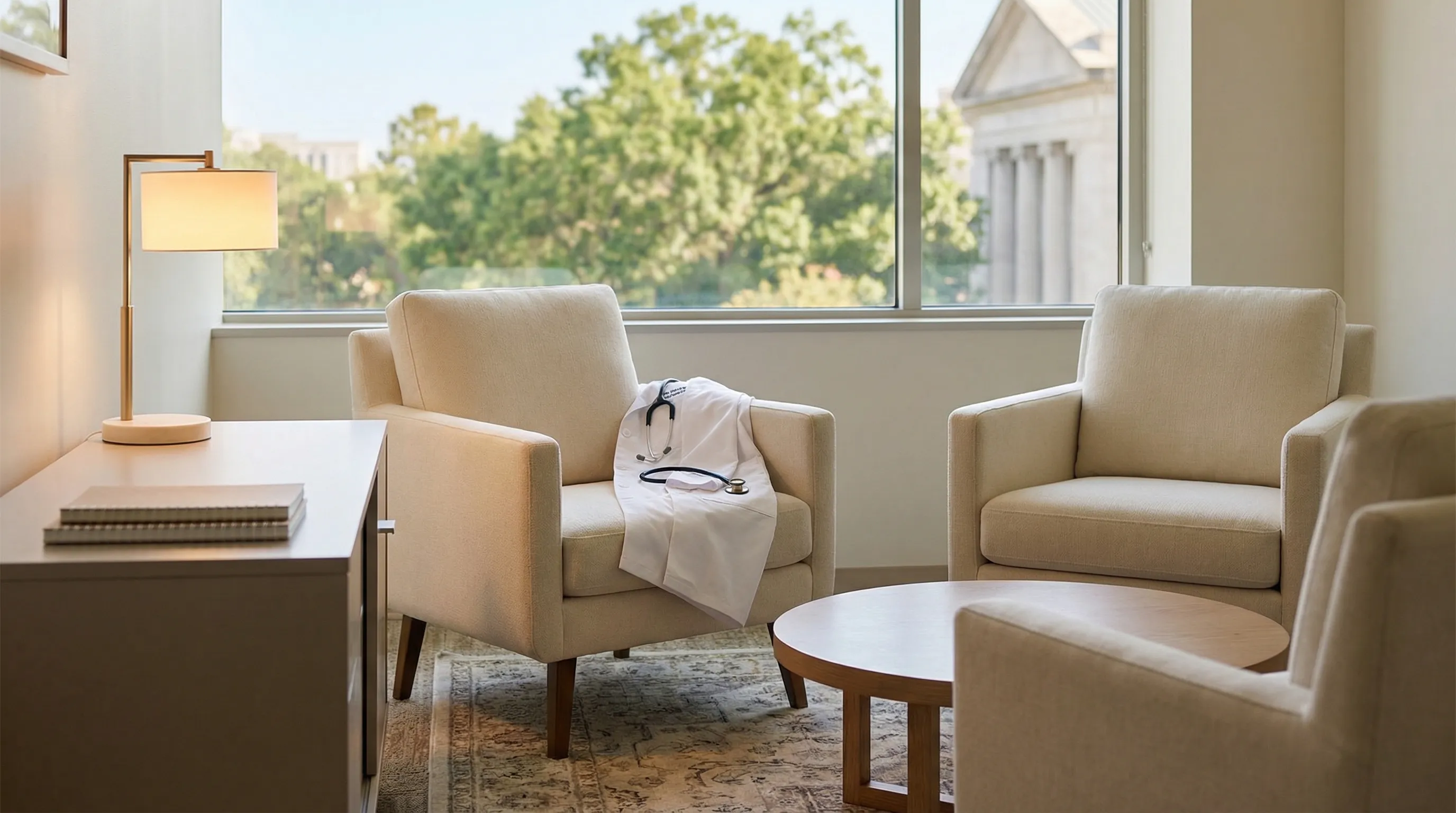 Welcoming modern healthcare clinic exterior in Jackson, MS with accessible entrance and professional signage