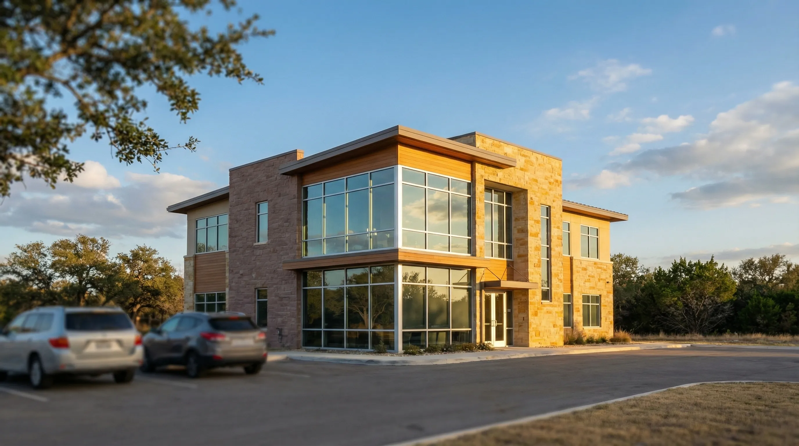 Modern dental practice interior in Killeen, TX with dentist and patient during examination