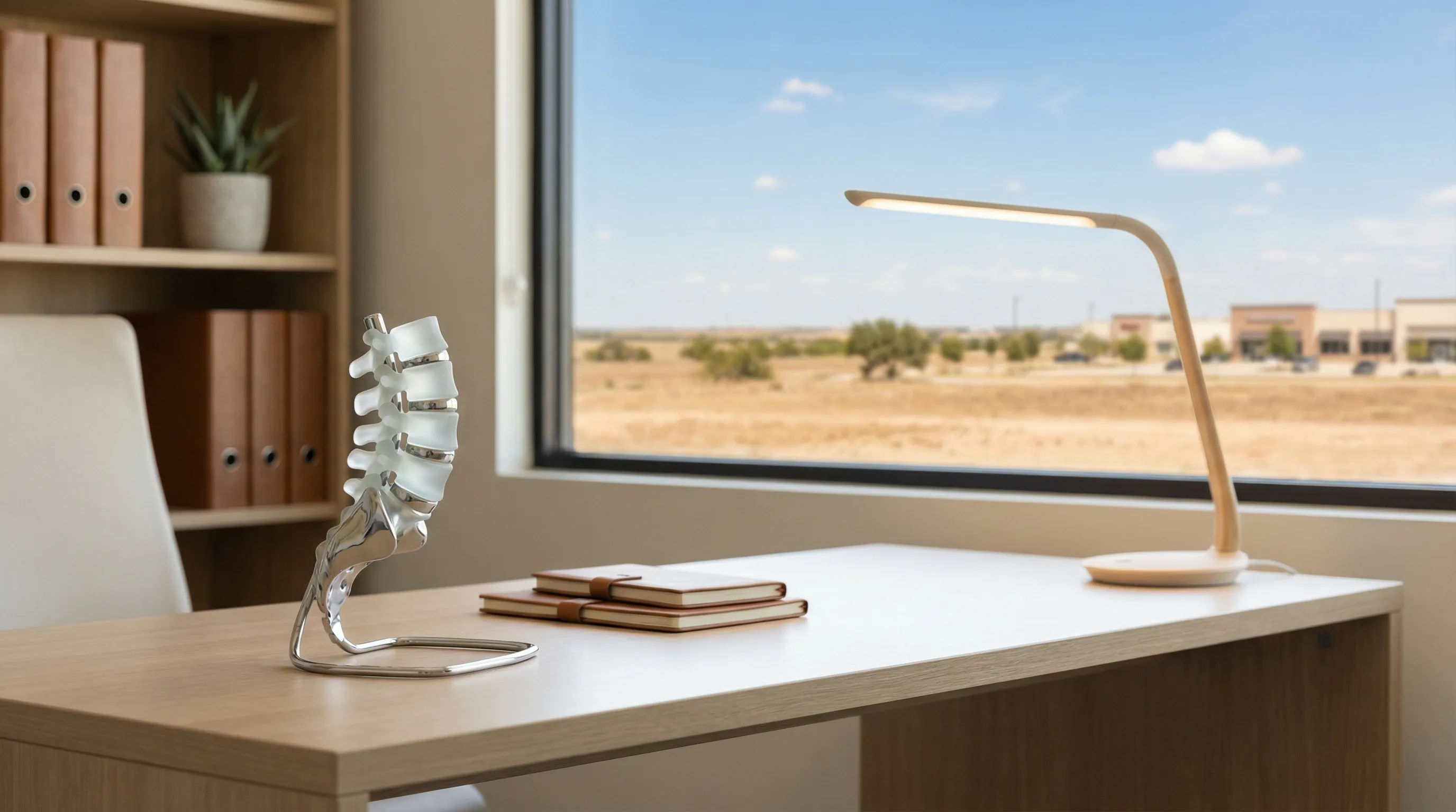 Professional personal injury law office consultation room in Killeen, TX with attorney reviewing documents with client