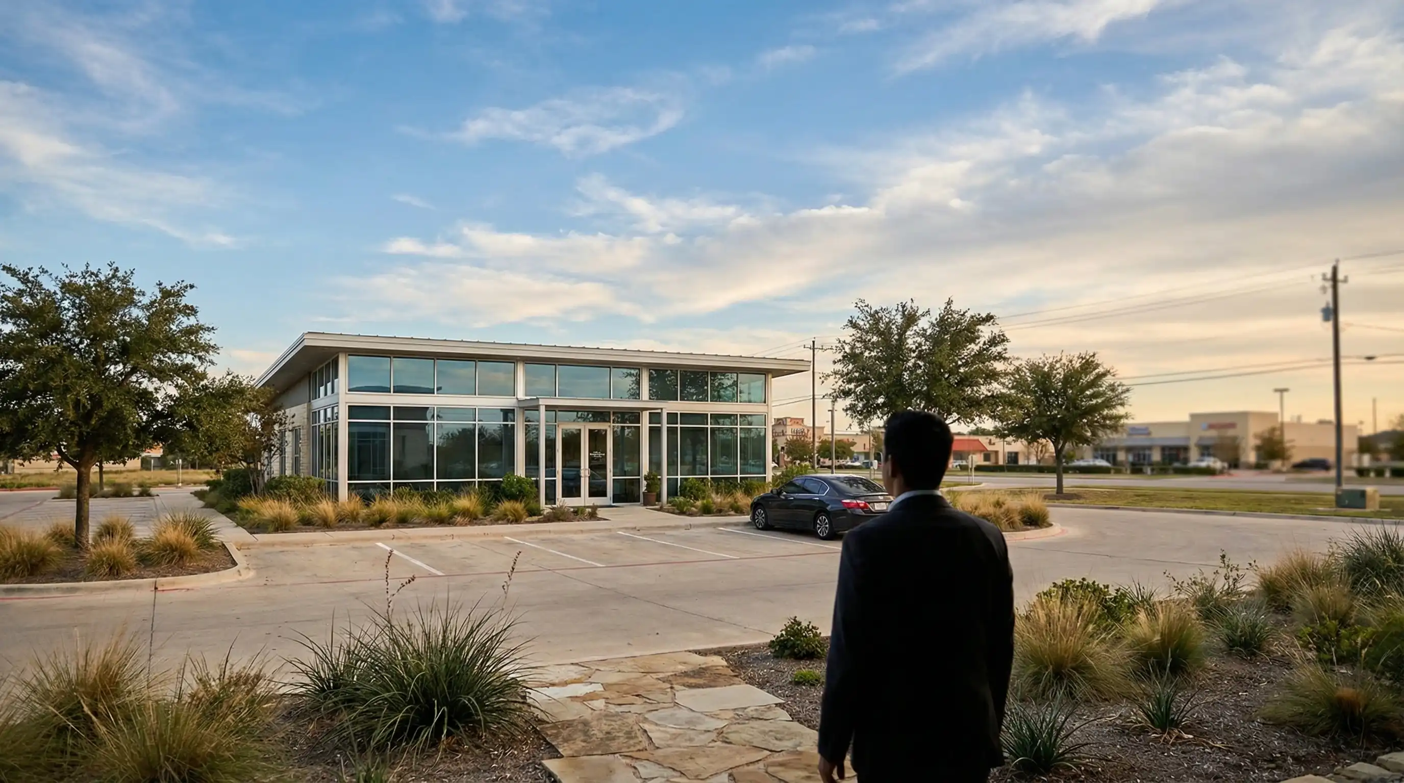 Financial advisor meeting with military couple in professional office in Killeen, TX reviewing investment portfolio