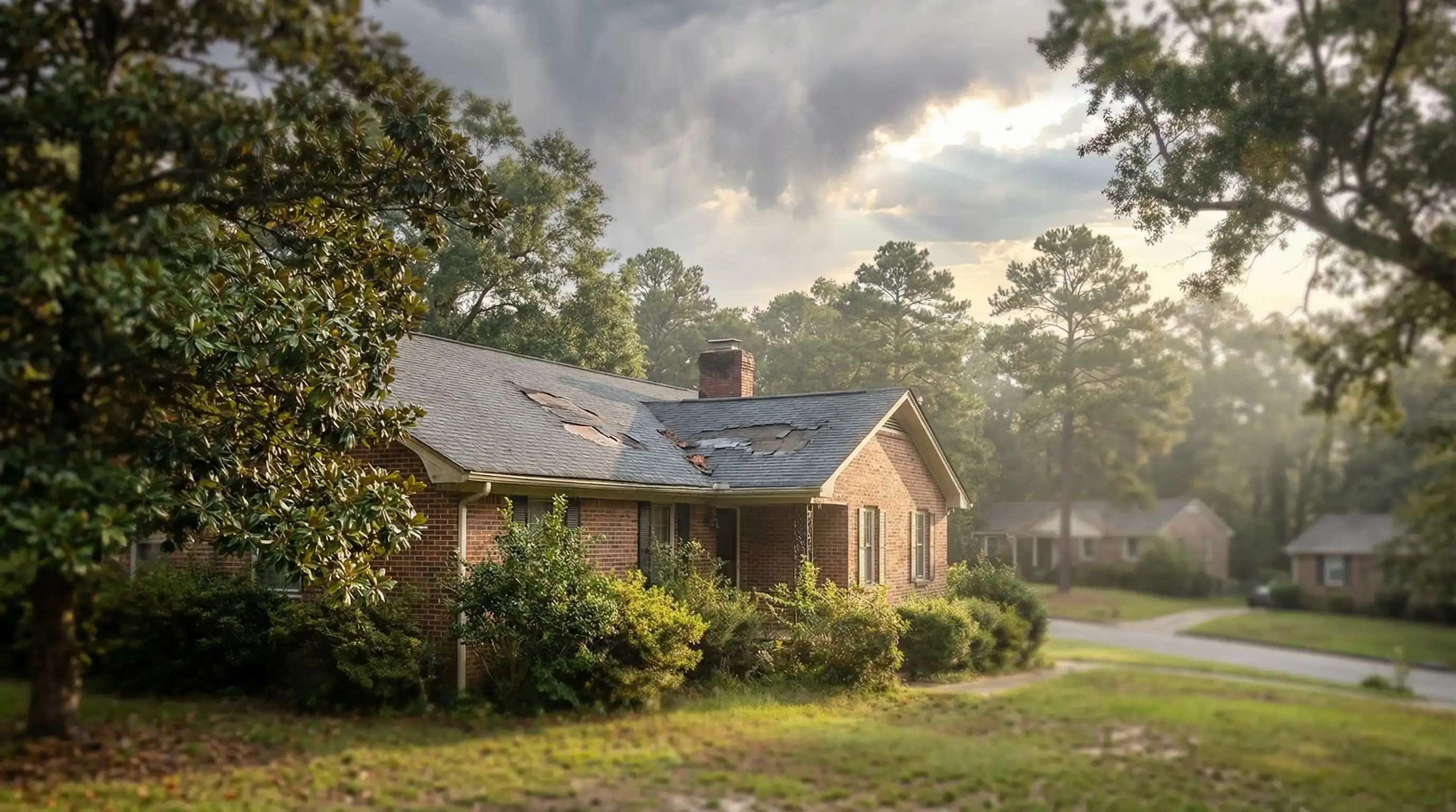 Professional roofing crew installing architectural shingles on a residential home in Columbia, SC