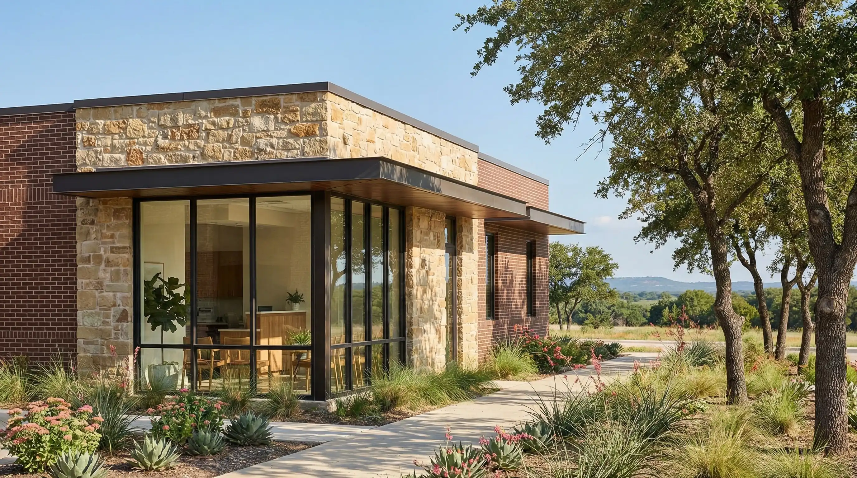 Modern dental practice interior in Waco TX with dentist consulting a patient using a digital tablet showing treatment plan