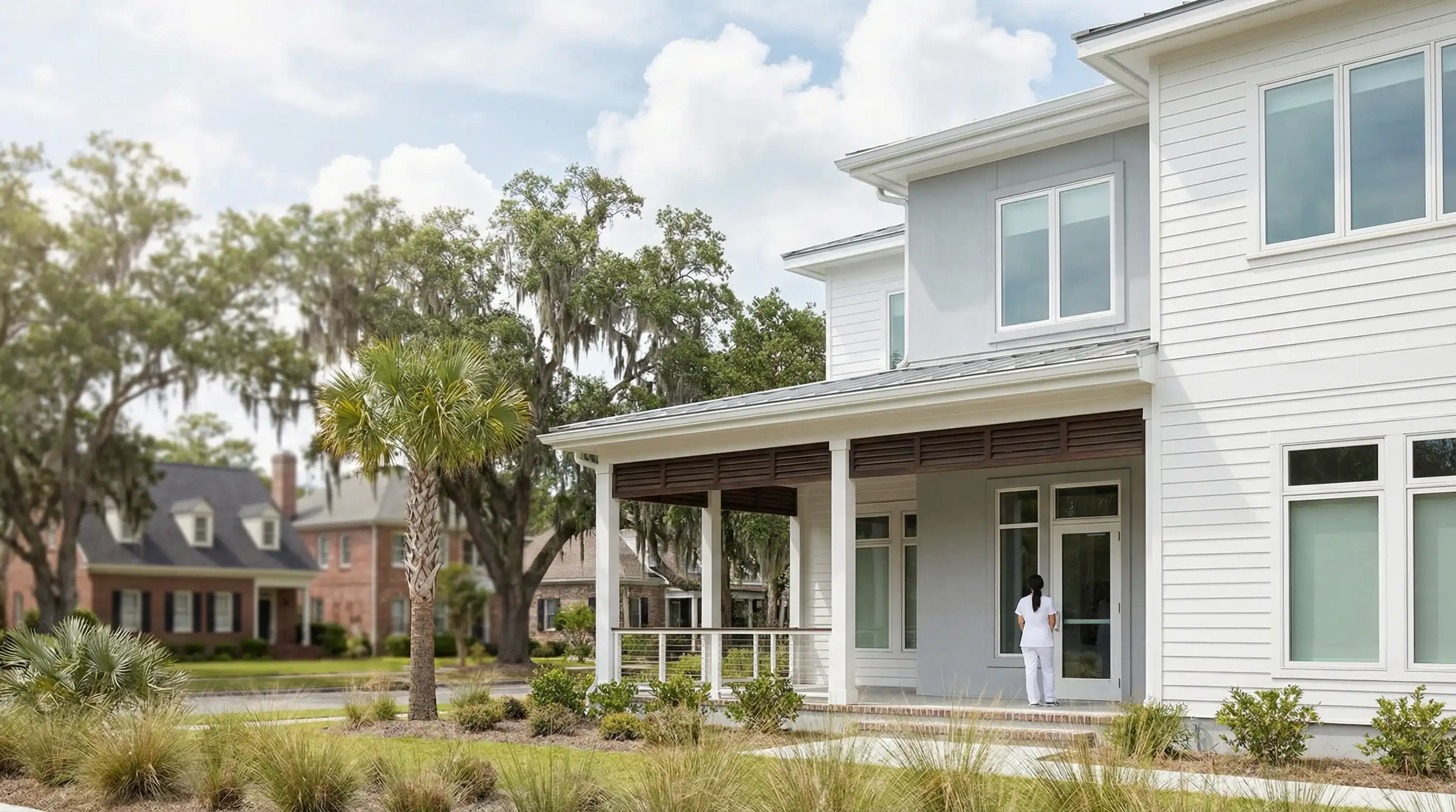 Aesthetic professional performing injectable treatment in a premium coastal medspa in Wilmington, NC with clinical precision and calm environment
