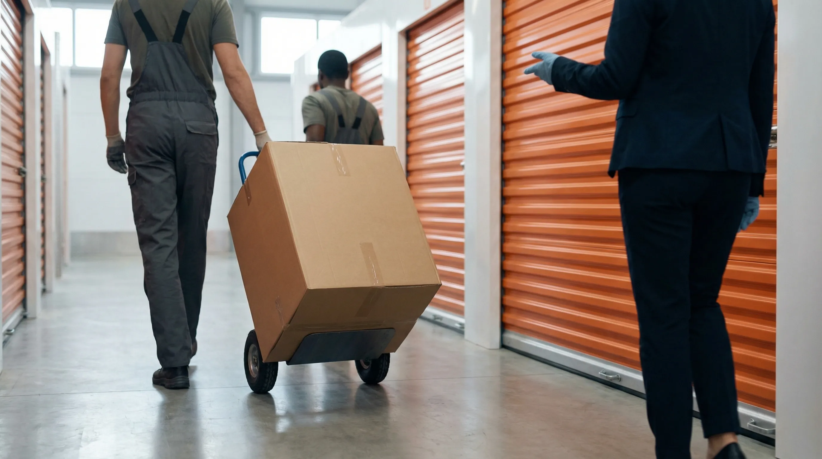 Professional moving company truck outside Hartford Connecticut apartment building with uniformed movers