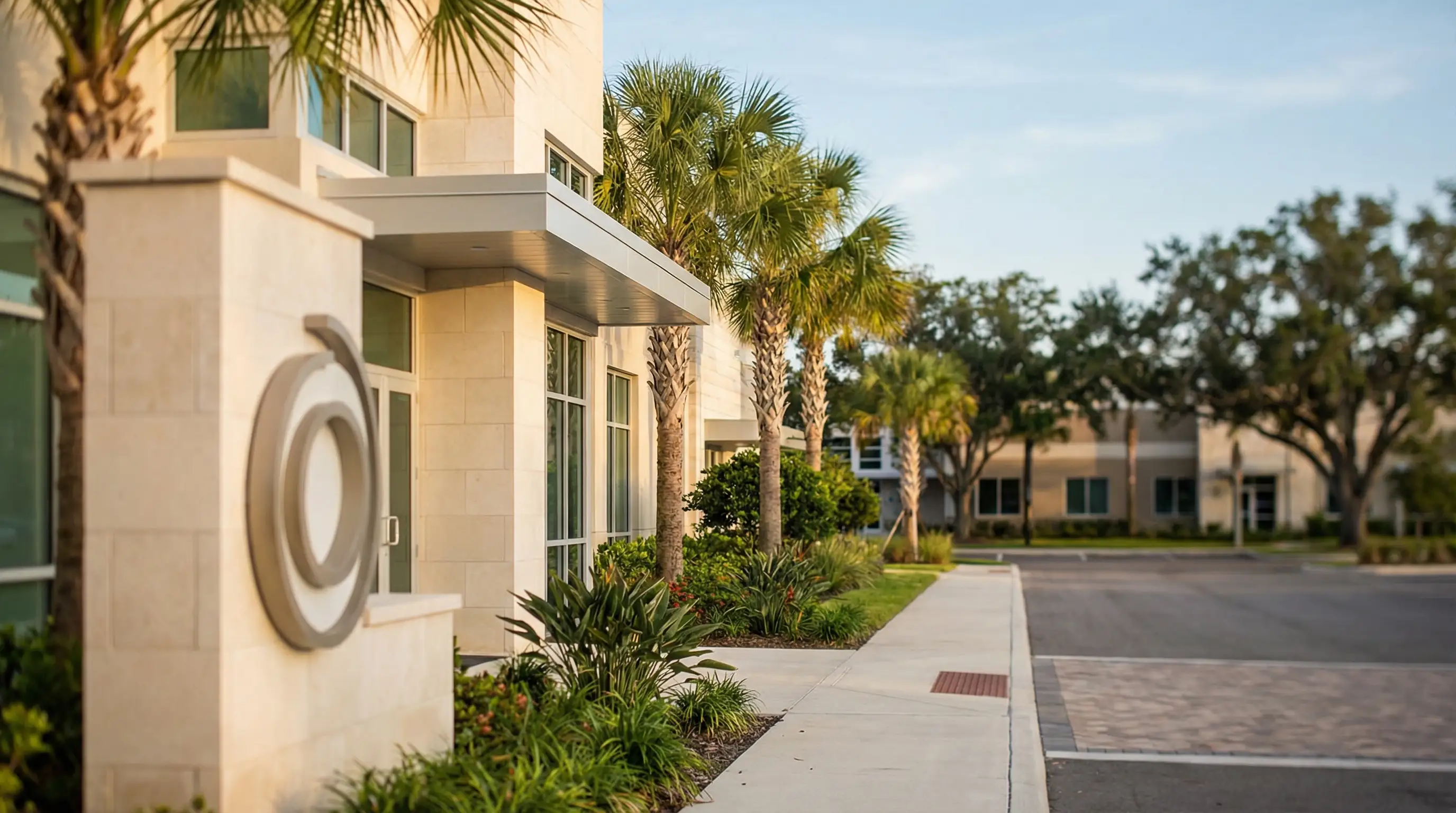 Modern dental office interior in Pensacola FL with dentist and patient reviewing digital X-rays in a clean professional treatment room