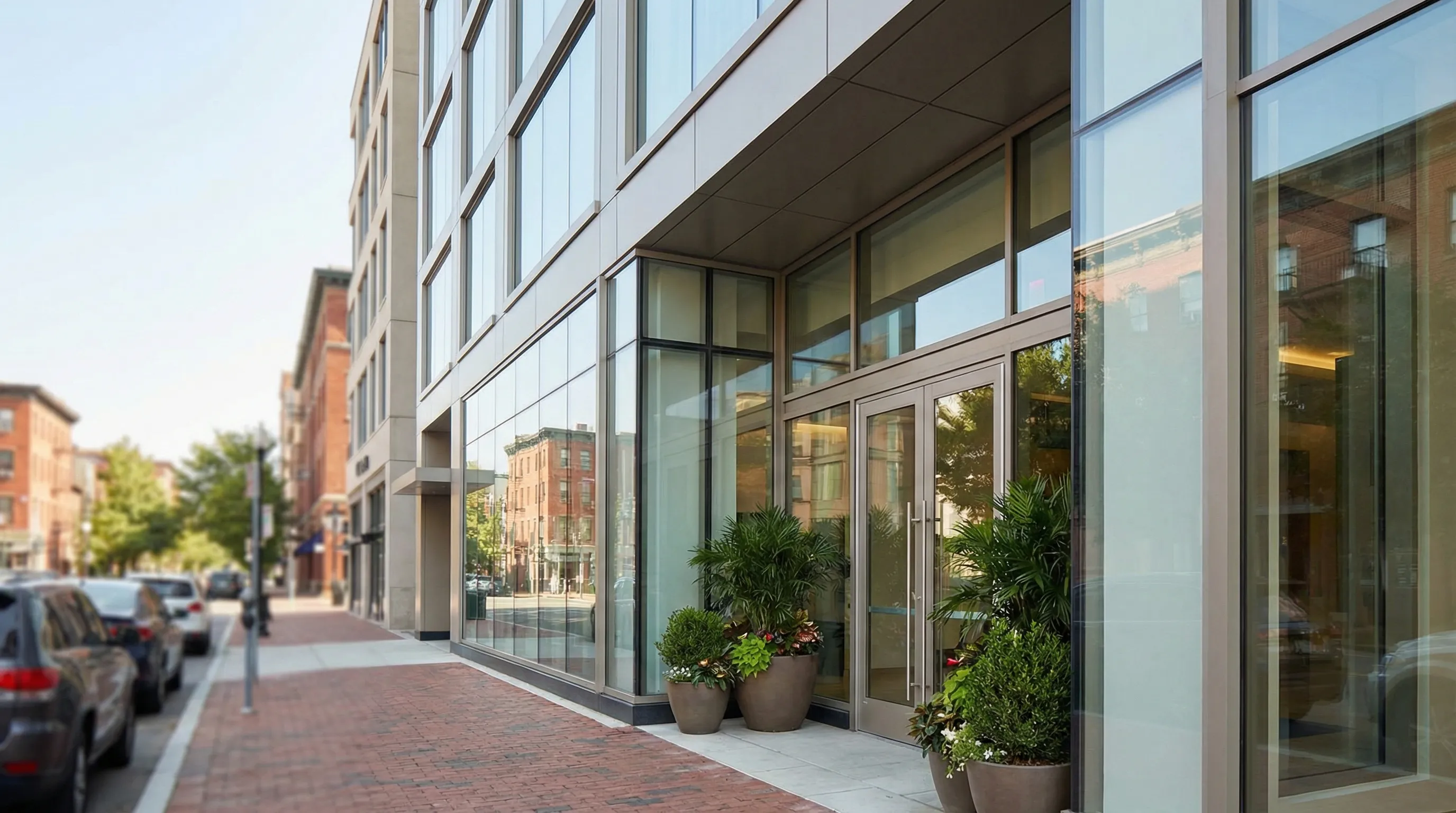 Professional dental consultation in a modern Jersey City dental office with a dentist speaking with a new patient in a clean, well-lit treatment room