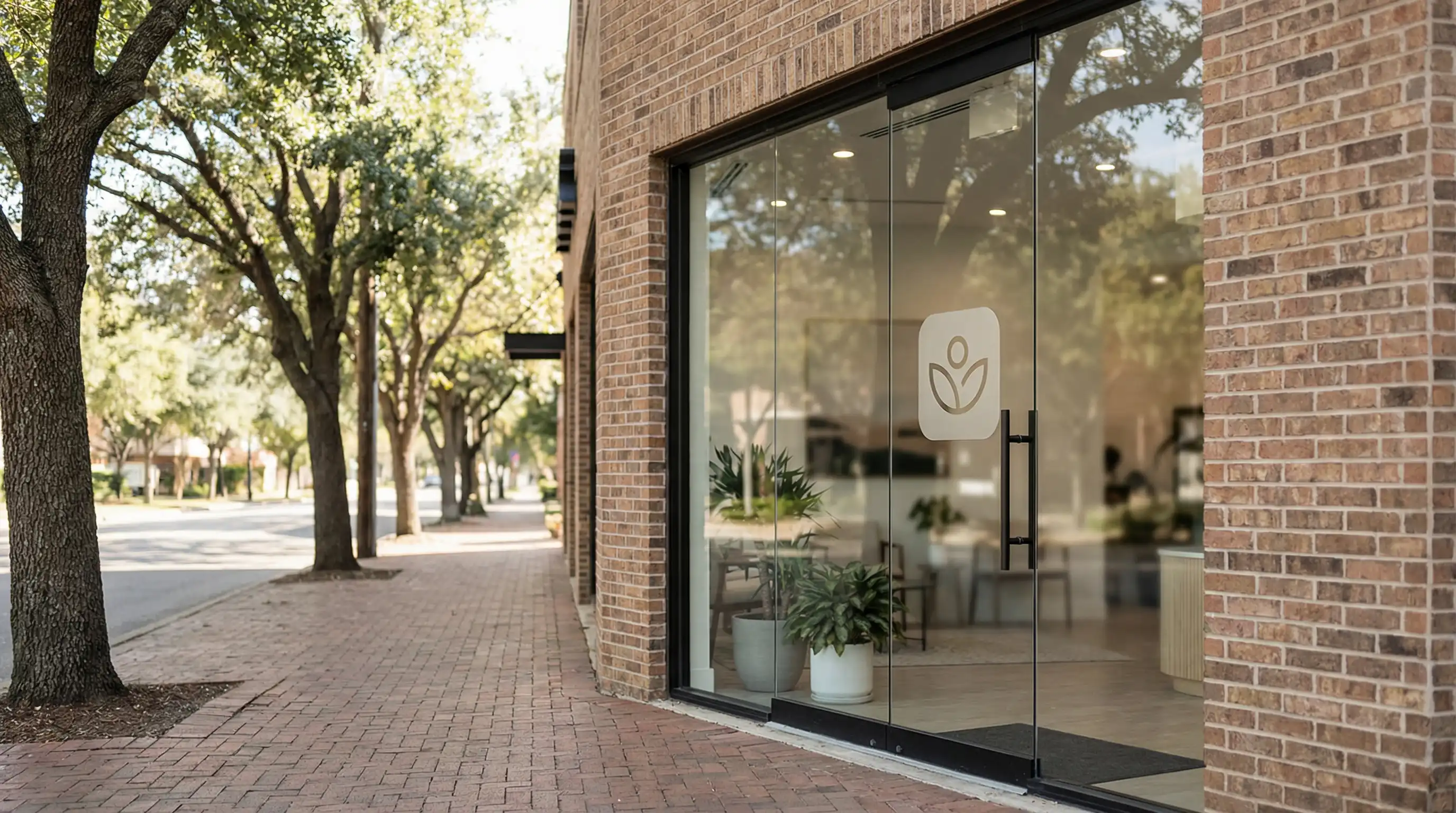 Modern dental treatment room in an Arlington, VA practice with digital X-ray equipment and natural light through frosted windows