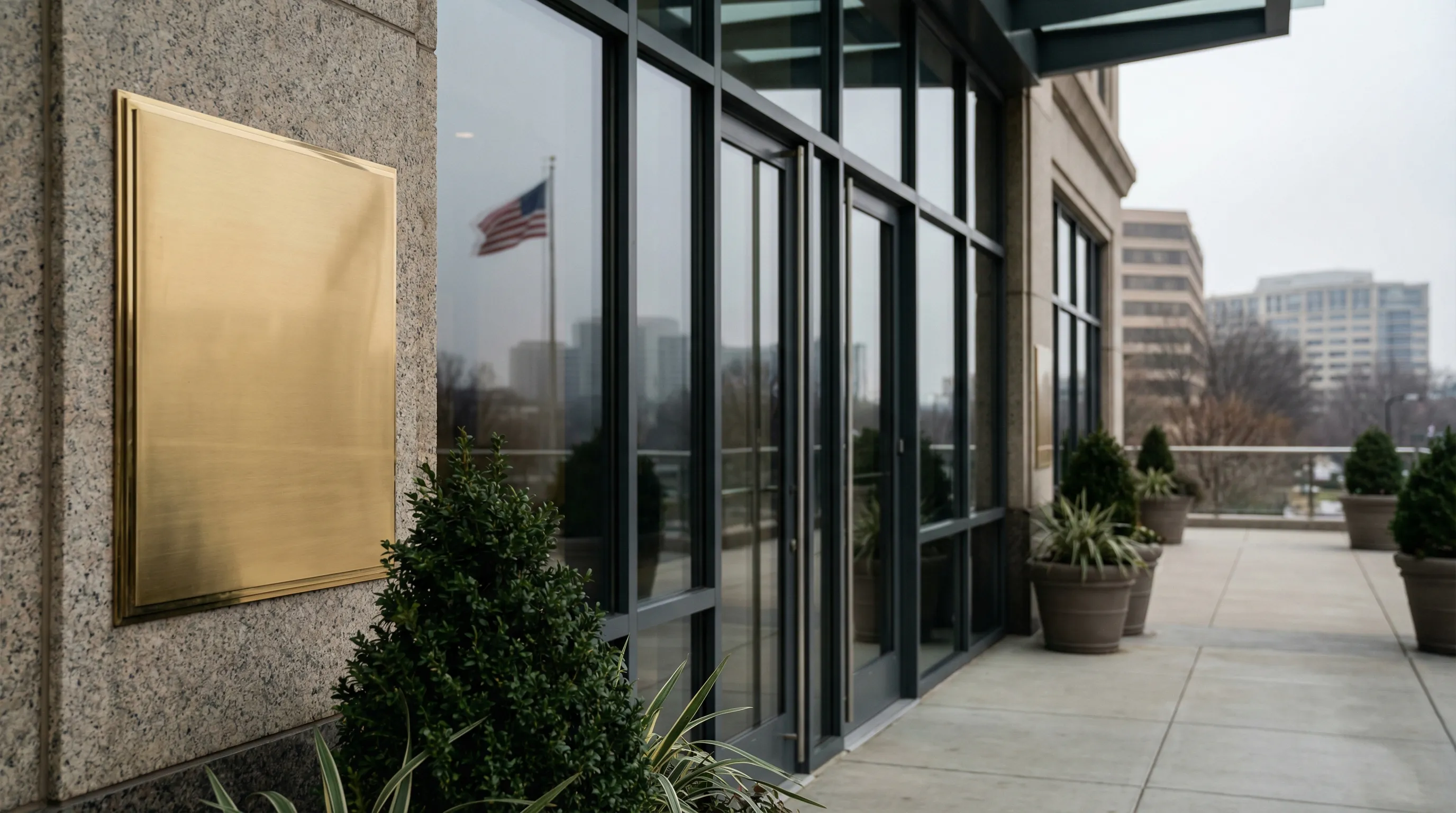 Professional financial advisor's office in Arlington, VA with a FERS retirement projection worksheet and laptop showing a TSP allocation chart on a polished conference table