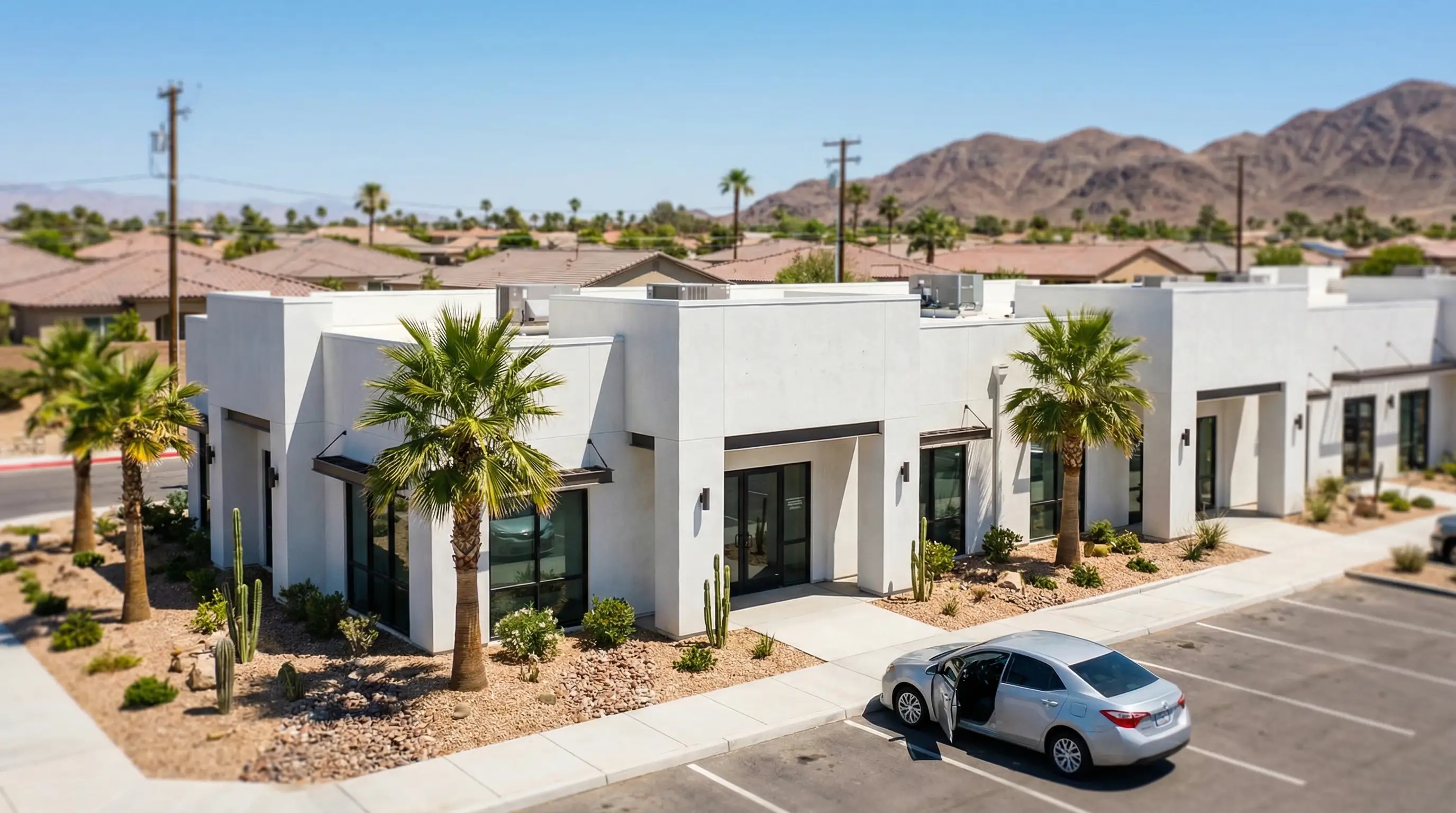 Dental hygienist in blue scrubs performing patient cleaning in a modern dental operatory at a Lancaster, CA family dental practice