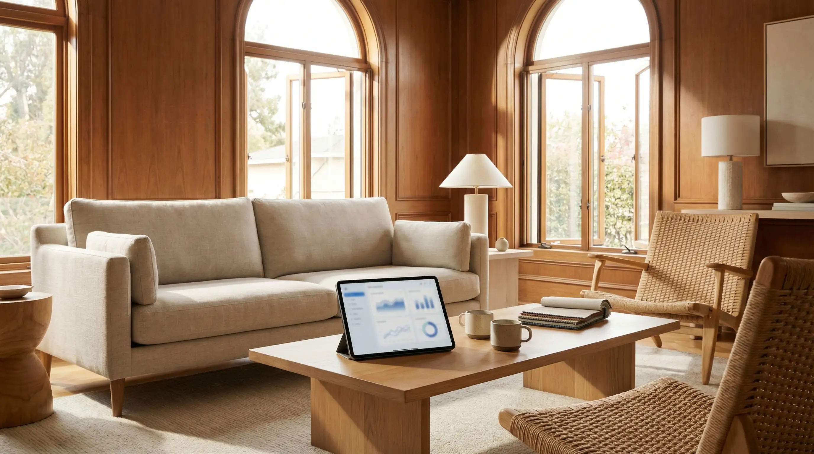 Garden Grove real estate agent with Korean-American couple at the front door of a 1970s stucco ranch home with a SOLD sign on the lawn