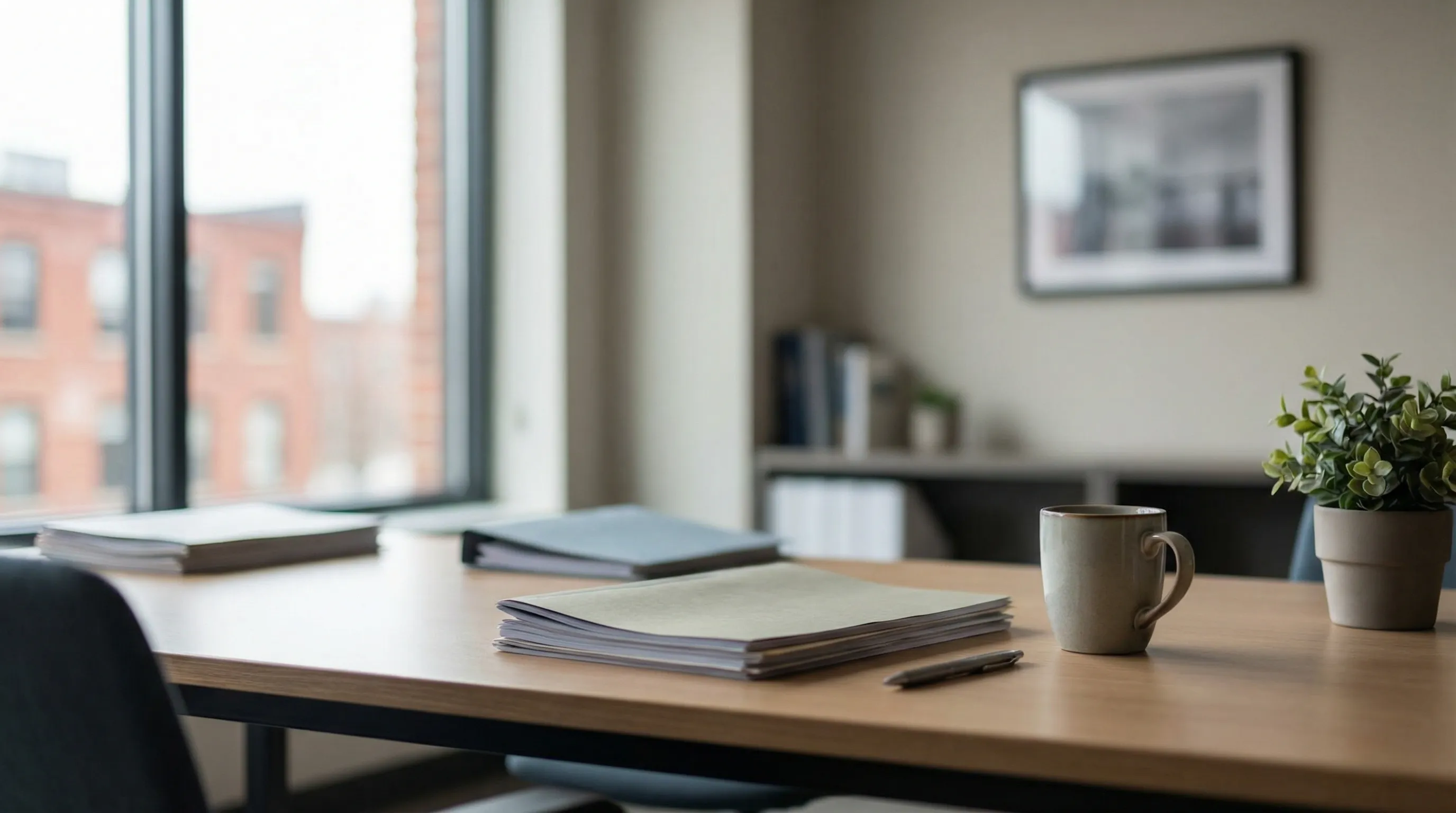 Bilingual accountant reviewing tax documents with a small business owner client in a Paterson, NJ office