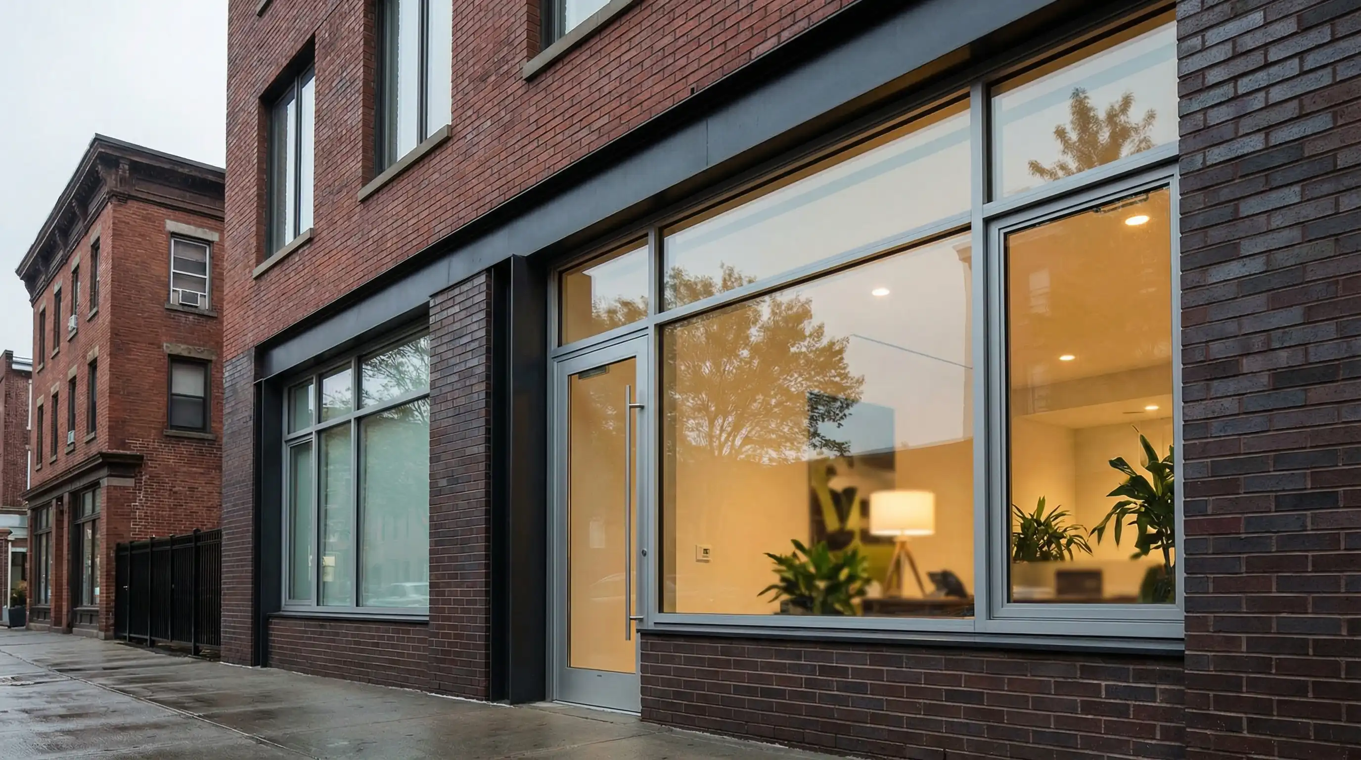 Bilingual accountant reviewing tax documents with a small business owner client in a Paterson, NJ office