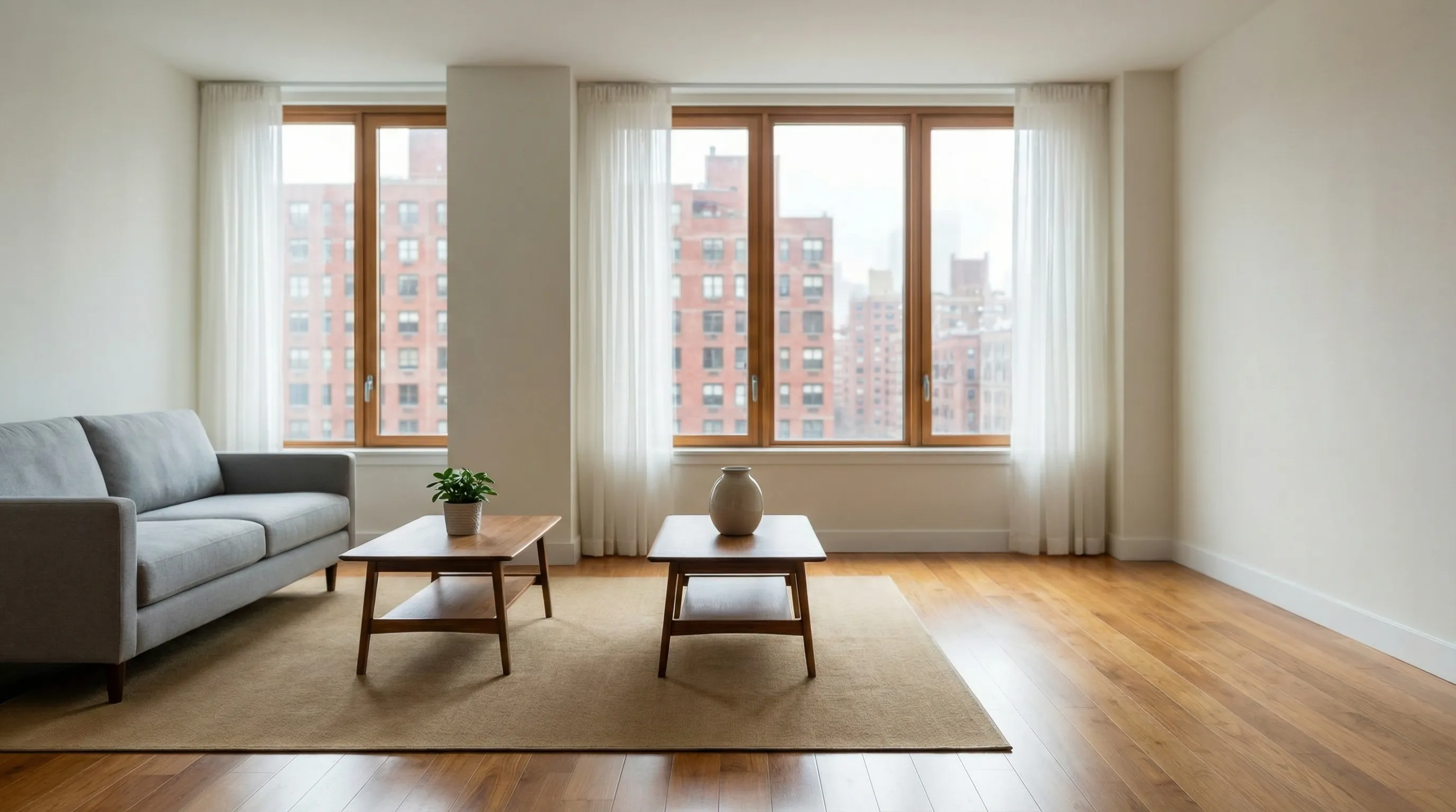 Real estate agent showing a two-family home to prospective buyers on a residential street in Paterson, NJ