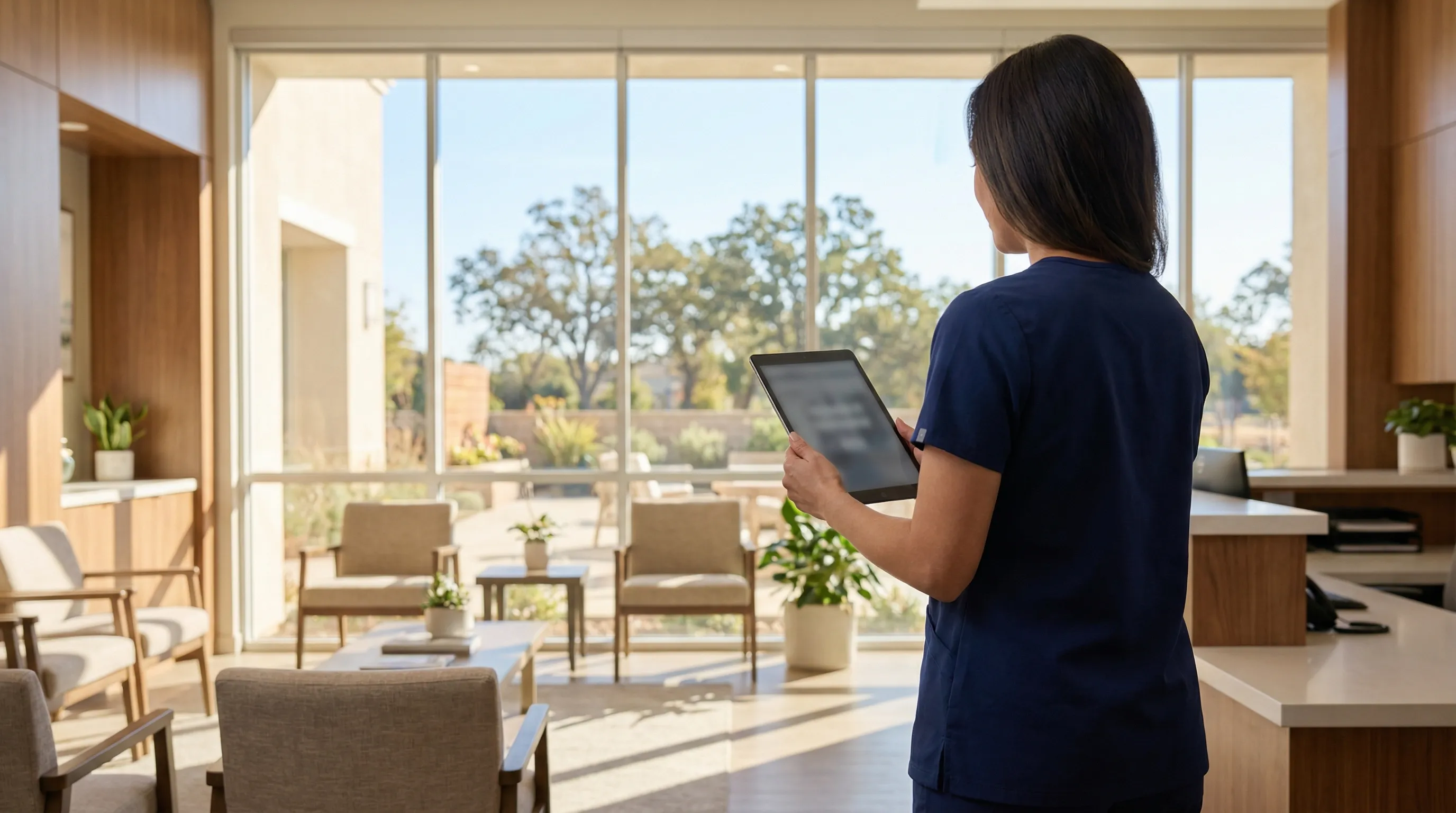 Professional dentist consulting with a patient using a digital treatment plan display in a modern Roseville, CA dental office