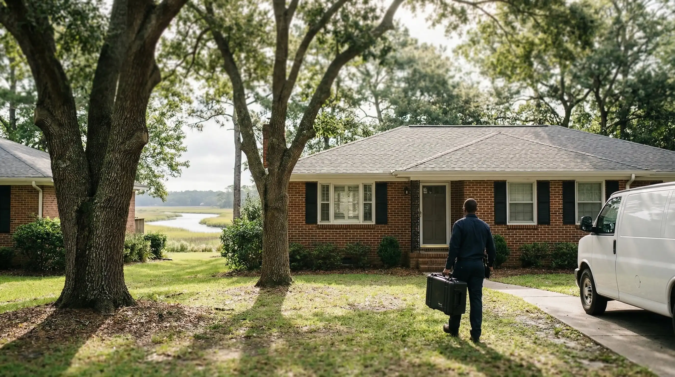Licensed plumber installing a tankless water heater in a Hampton, VA residential utility room