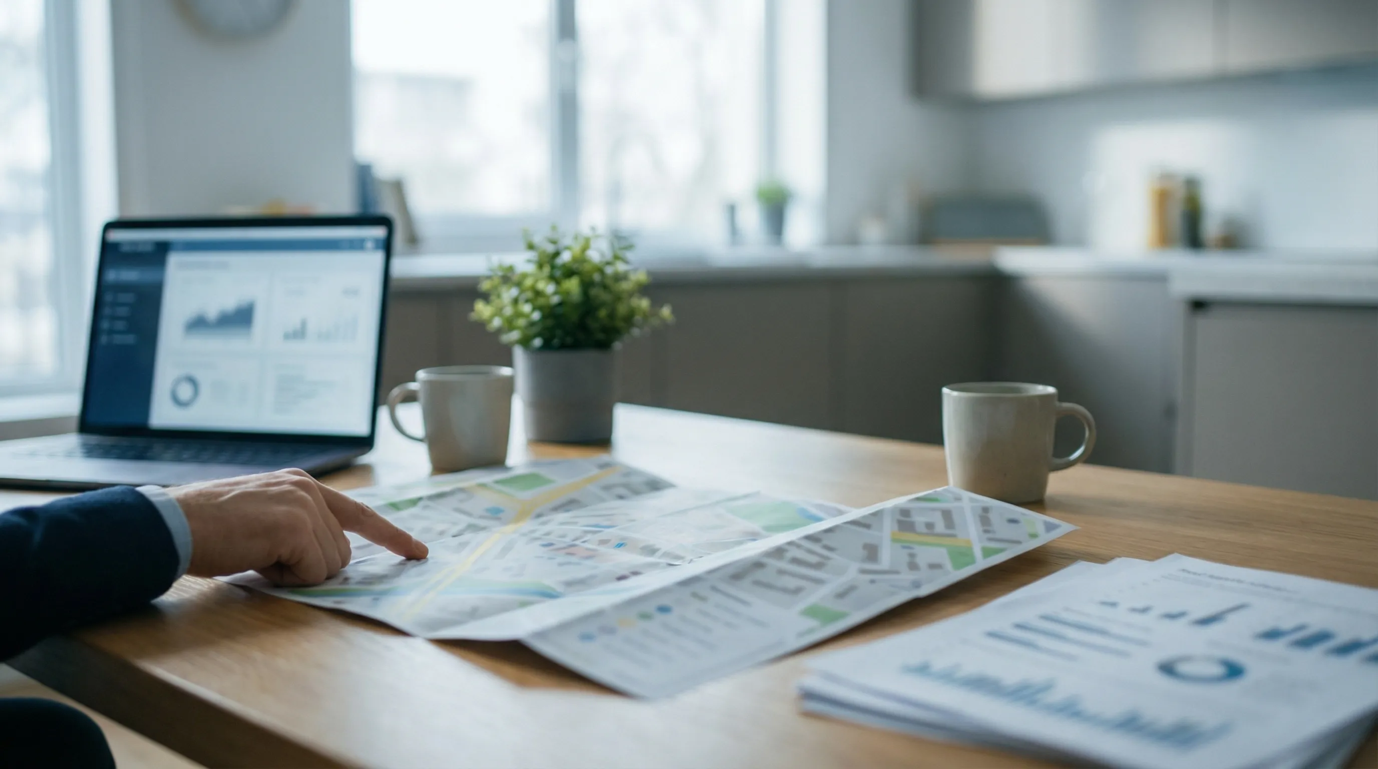 Real estate agent showing a traditional New Haven colonial home to a couple in East Rock neighborhood, spring daylight