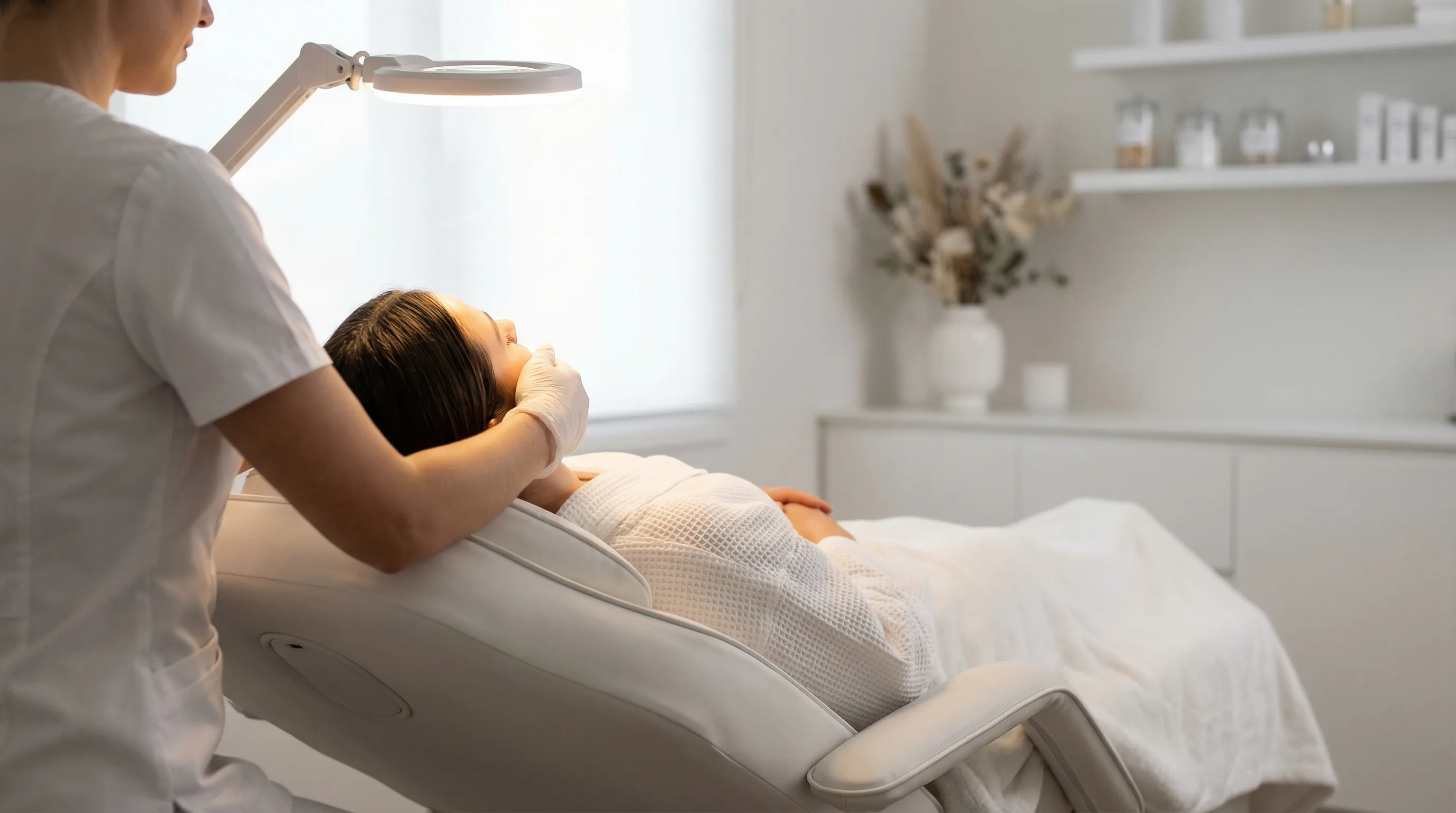 Modern MedSpa treatment room interior in Cambridge, MA with clean aesthetic and professional setting