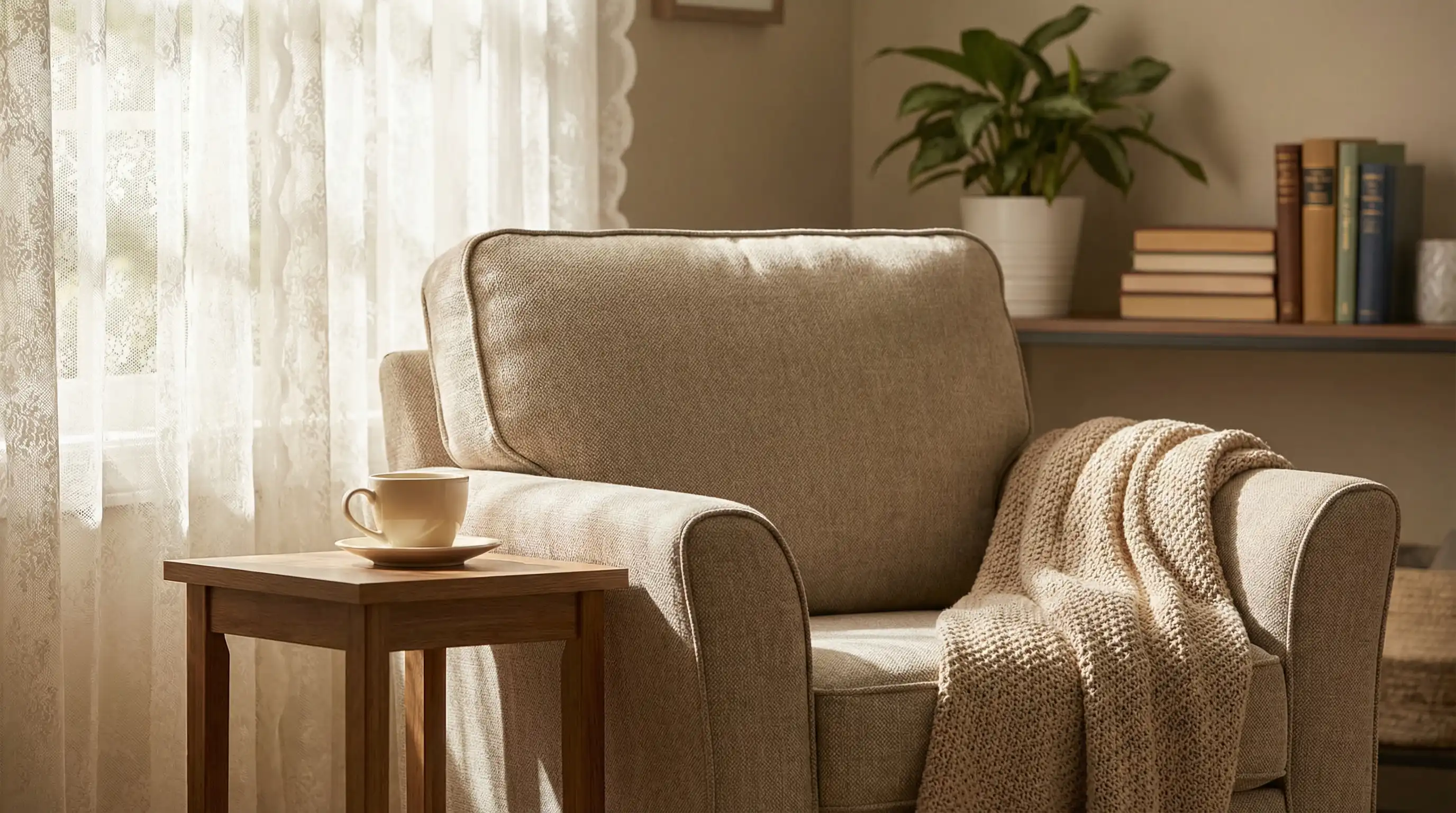 Senior caregiver assisting elderly resident on Evansville, IN riverfront path with Ohio River in background